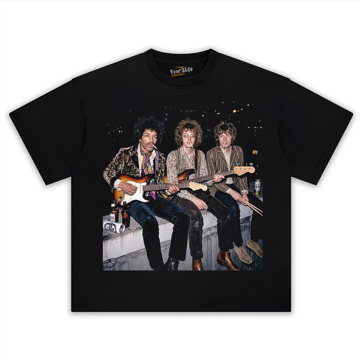 CLASSIC ROCK ICON MITCH MITCHELL & JIMI HENDRIX & NOEL REDDING GRAPHIC TANK TOP & TEE & LONG SLEEVE & LAYERED LS & HOODIE