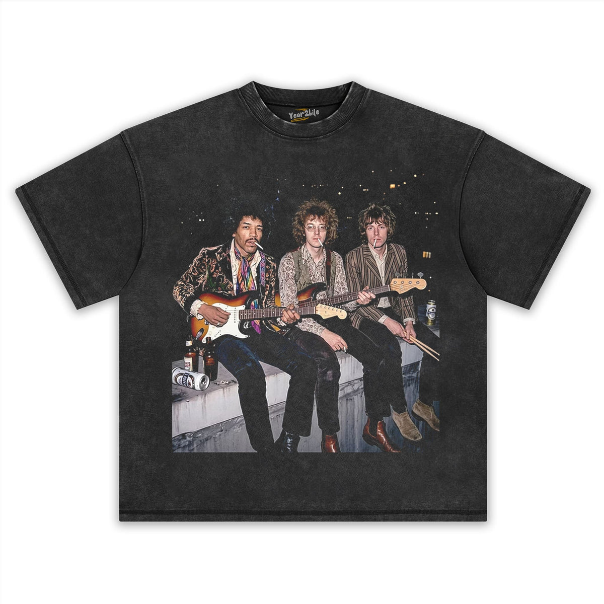 CLASSIC ROCK ICON MITCH MITCHELL & JIMI HENDRIX & NOEL REDDING GRAPHIC TANK TOP & TEE & LONG SLEEVE & LAYERED LS & HOODIE
