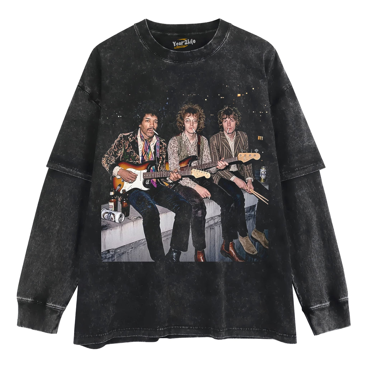 CLASSIC ROCK ICON MITCH MITCHELL & JIMI HENDRIX & NOEL REDDING GRAPHIC TANK TOP & TEE & LONG SLEEVE & LAYERED LS & HOODIE