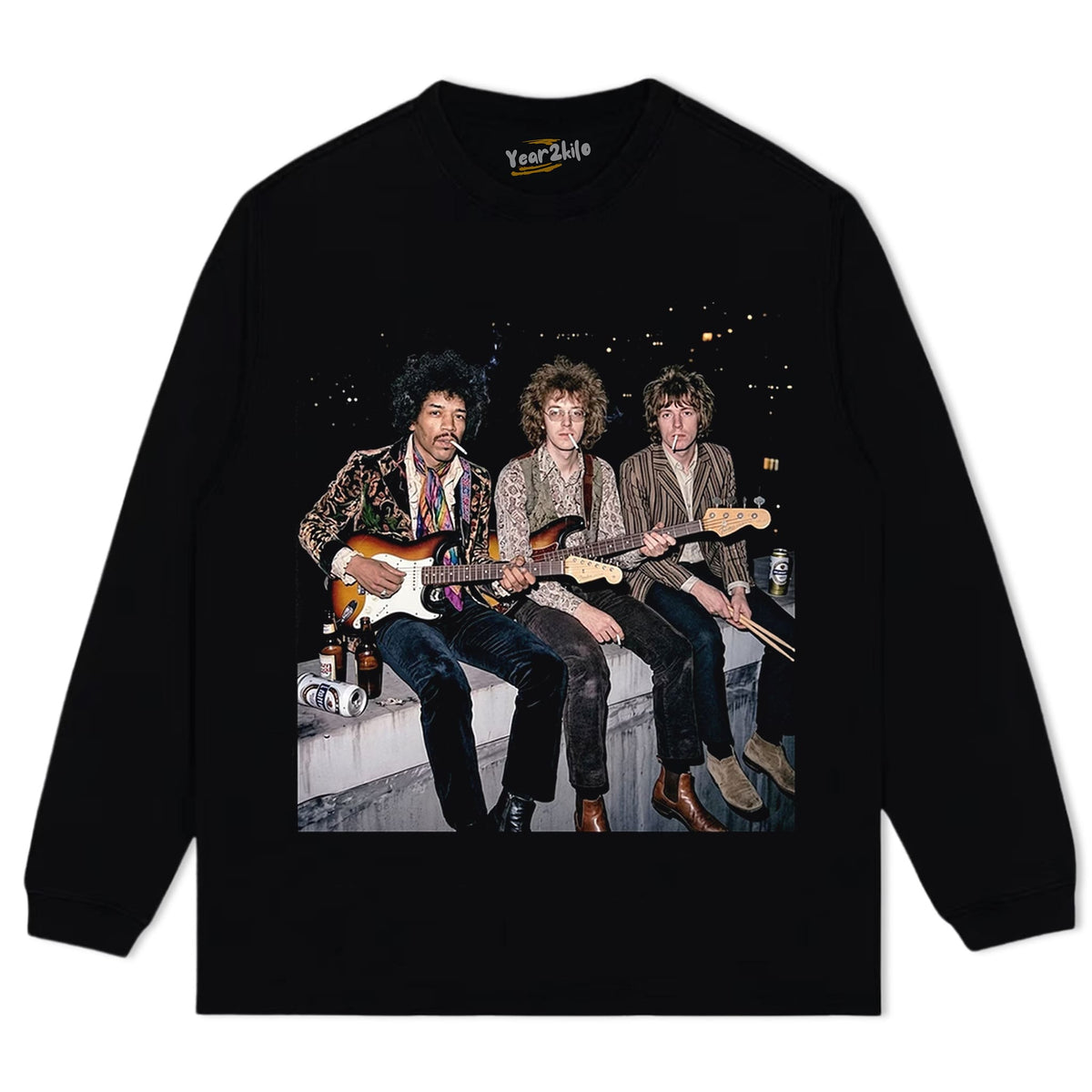 CLASSIC ROCK ICON MITCH MITCHELL & JIMI HENDRIX & NOEL REDDING GRAPHIC TANK TOP & TEE & LONG SLEEVE & LAYERED LS & HOODIE