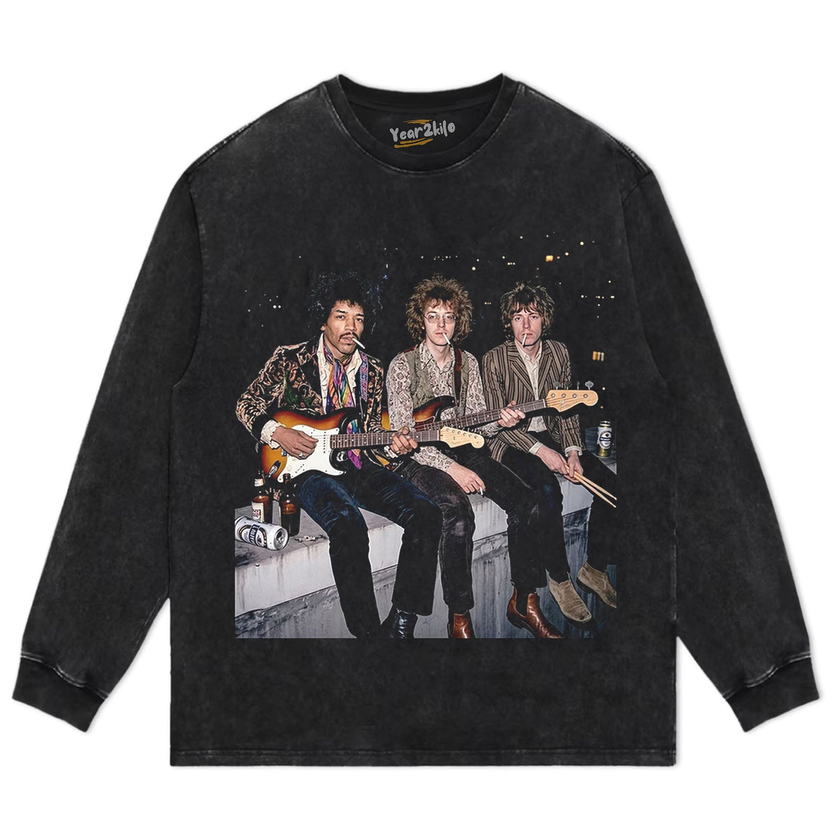CLASSIC ROCK ICON MITCH MITCHELL & JIMI HENDRIX & NOEL REDDING GRAPHIC TANK TOP & TEE & LONG SLEEVE & LAYERED LS & HOODIE