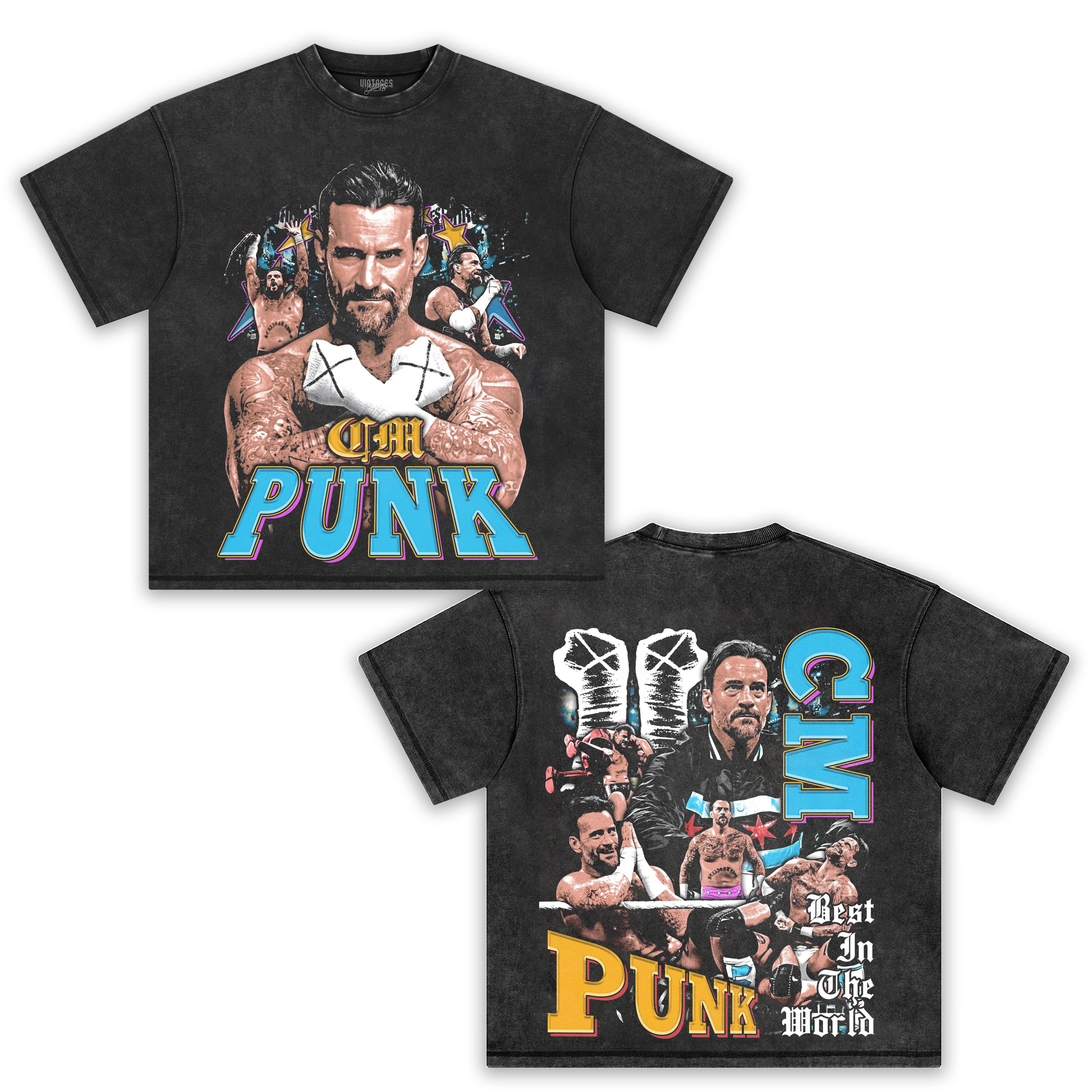 CM PUNK VINTAGE STYLE TEE