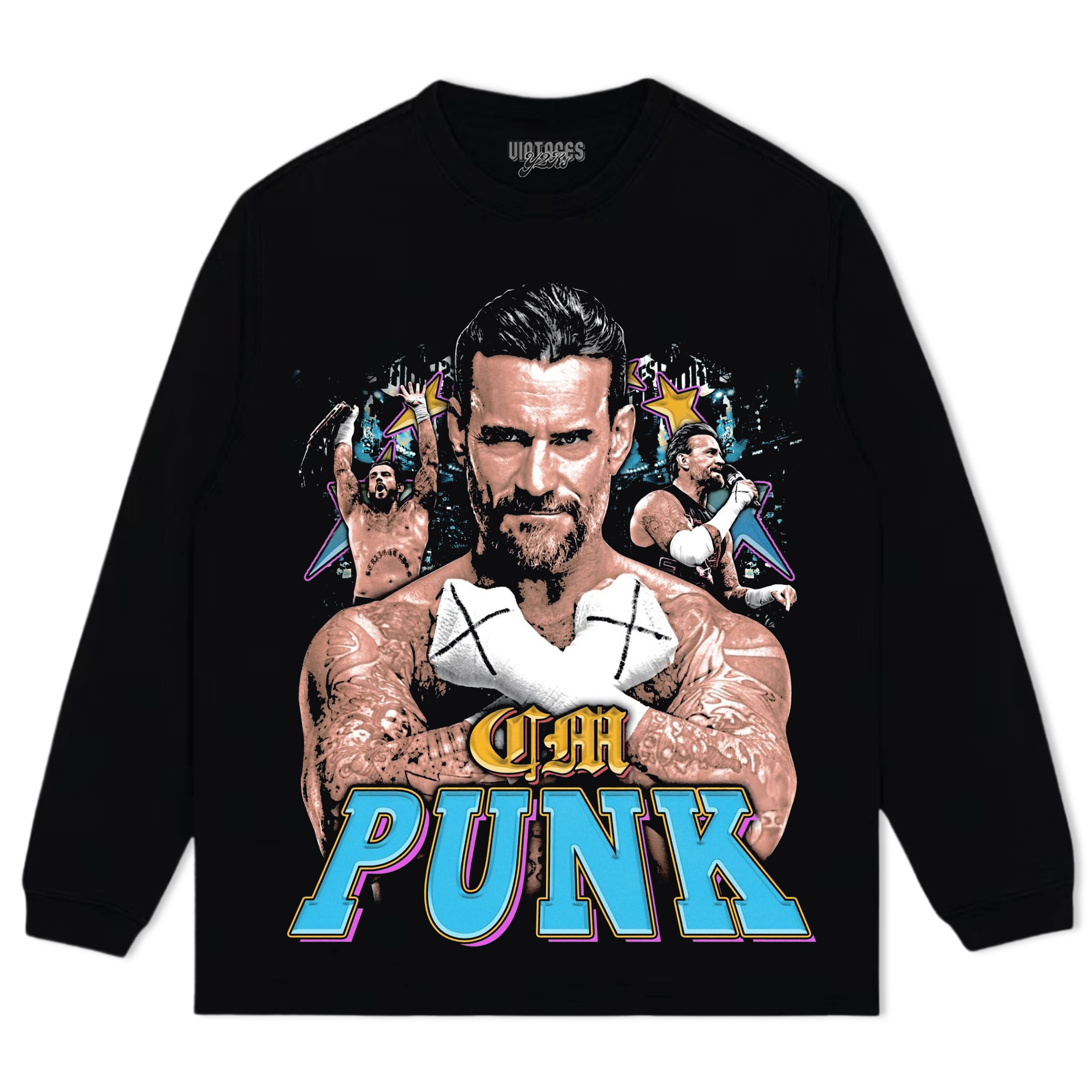 CM PUNK VINTAGE STYLE TEE & LS & HOODIE