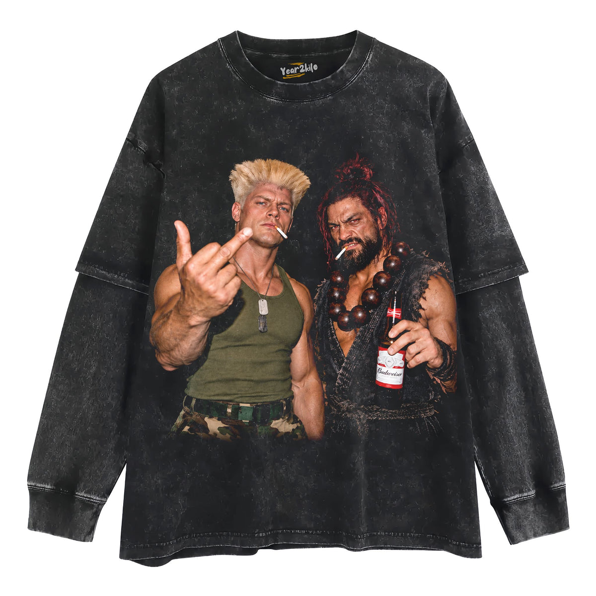 CODY RHODES & ROMAN REIGNS - STREET FIGHTER TANK TOP & TEE & LONG SLEEVE & LAYERED LS & HOODIE