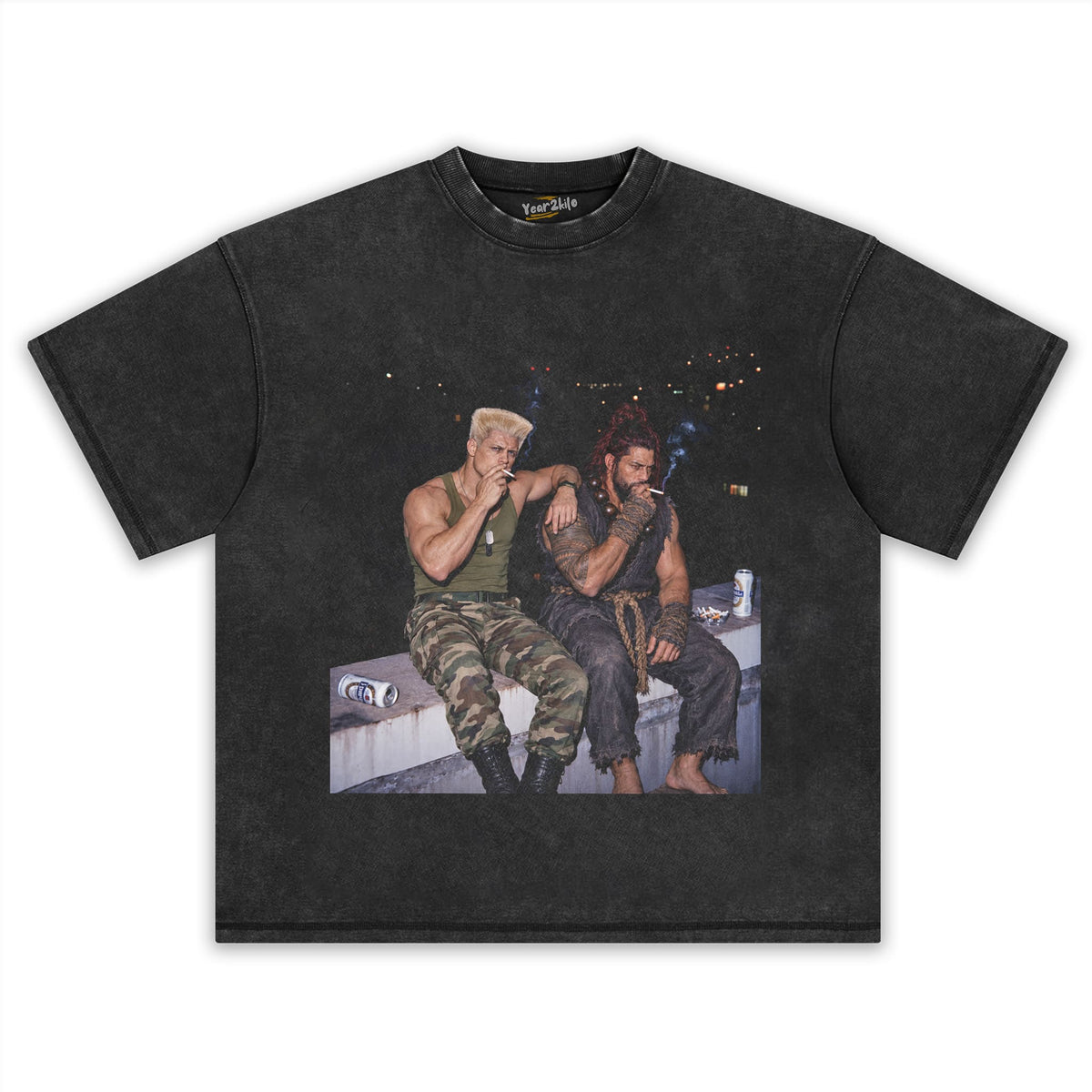 CODY RHODES & ROMAN REIGNS - STREET FIGHTER V2 TANK TOP & TEE & LONG SLEEVE & LAYERED LS & HOODIE