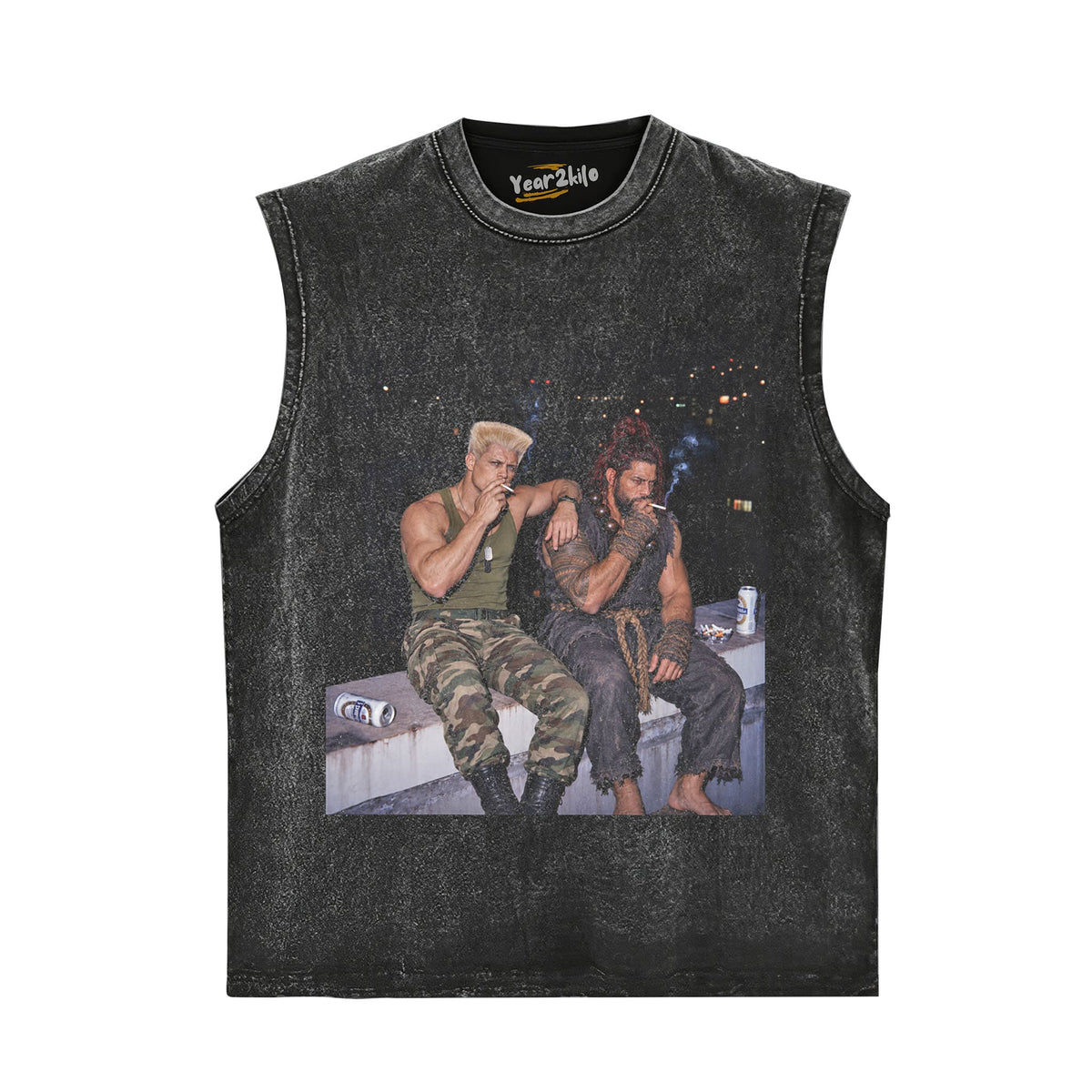 CODY RHODES & ROMAN REIGNS - STREET FIGHTER V2 TANK TOP & TEE & LONG SLEEVE & LAYERED LS & HOODIE