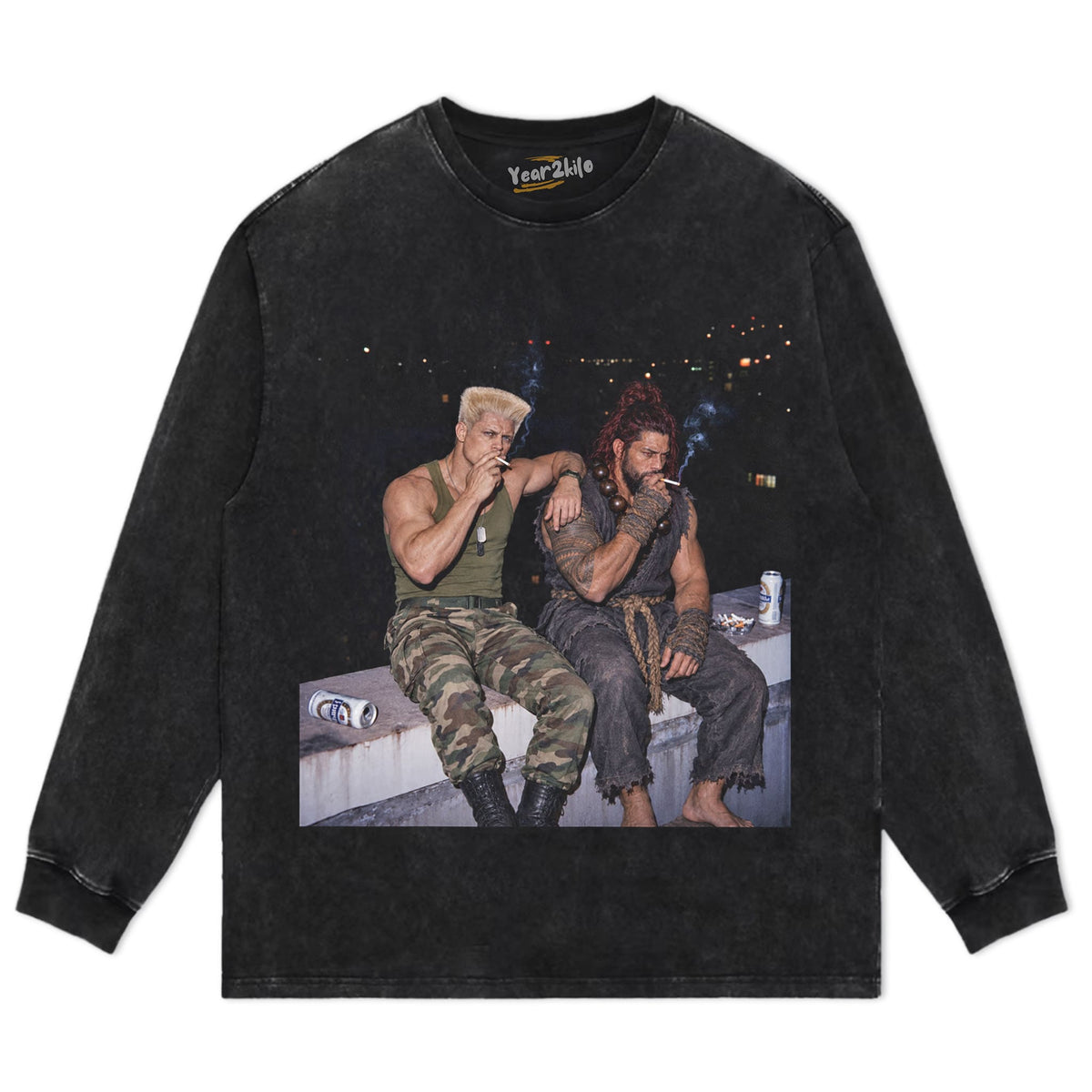 CODY RHODES & ROMAN REIGNS - STREET FIGHTER V2 TANK TOP & TEE & LONG SLEEVE & LAYERED LS & HOODIE
