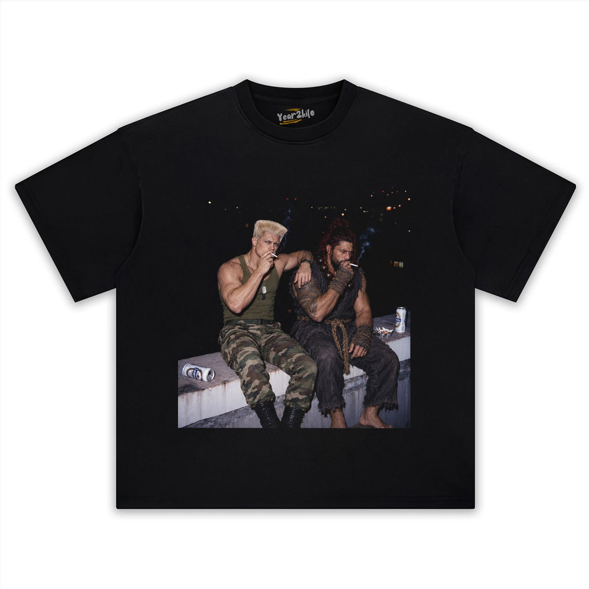 CODY RHODES & ROMAN REIGNS - STREET FIGHTER V2 TANK TOP & TEE & LONG SLEEVE & LAYERED LS & HOODIE