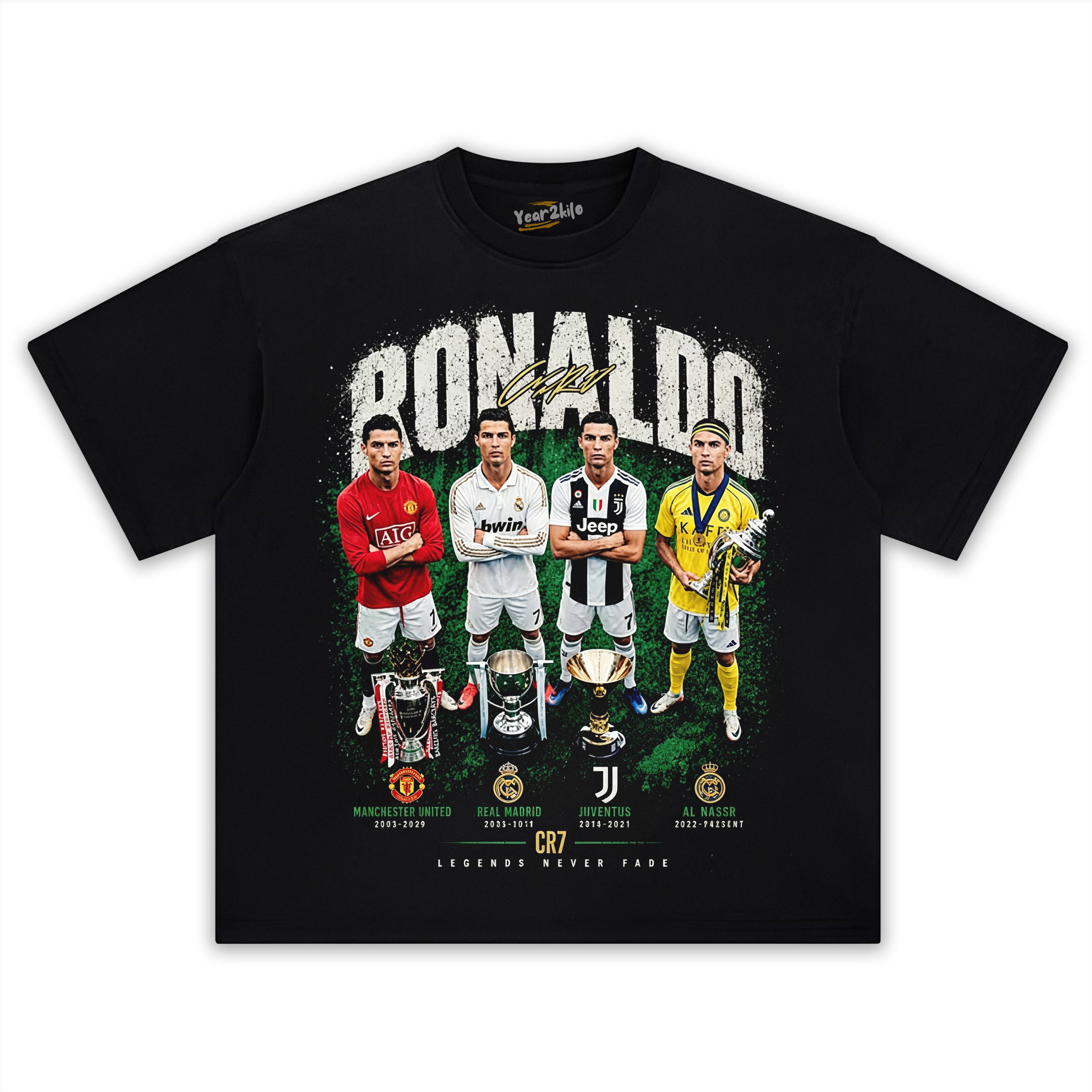 CR7 RONALDO LEGENDS NEVER FADE TANK TOP & TEE & LONG SLEEVE & LAYERED LS & HOODIE