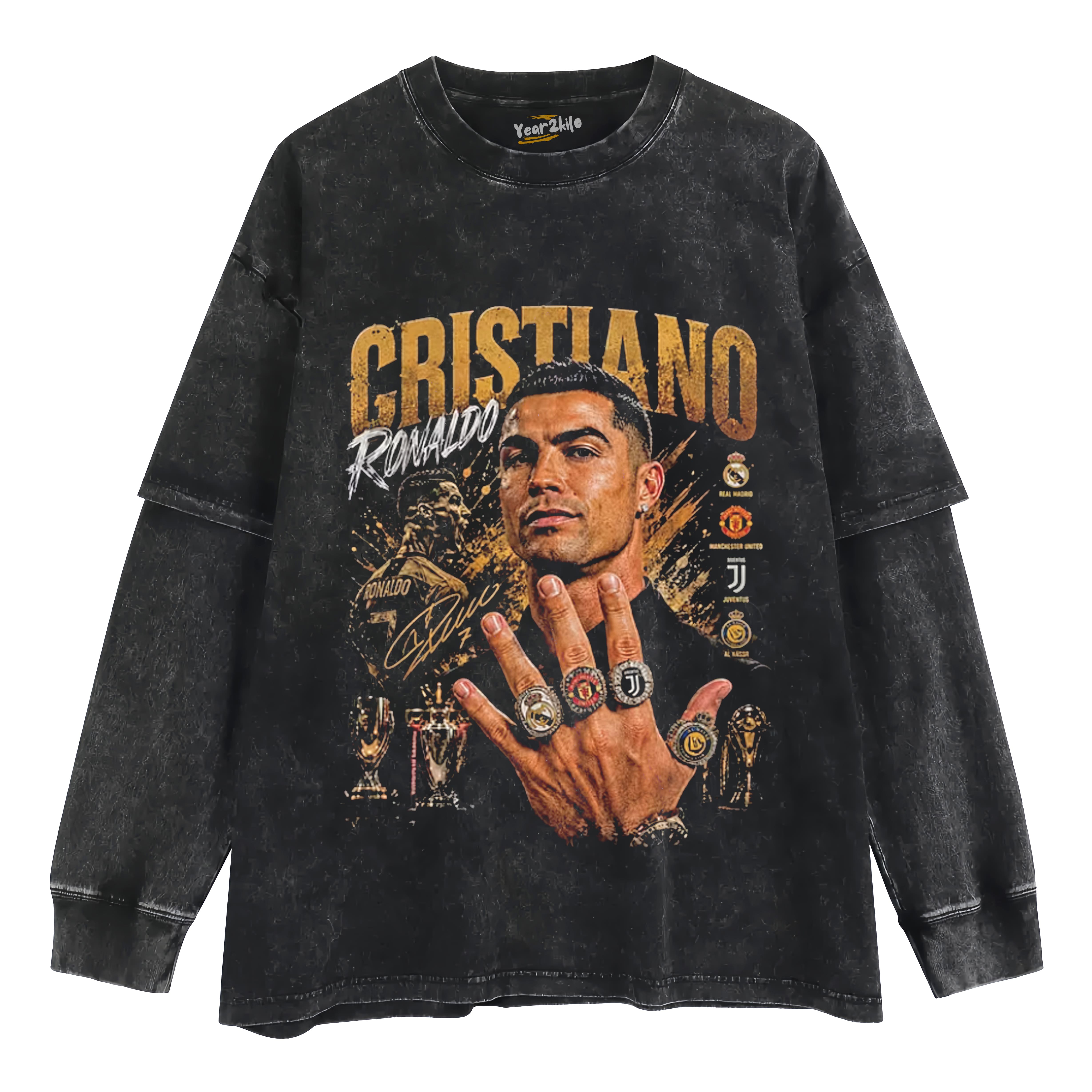 CR7 RONALDO LEGENDS NEVER FADE V2 TANK TOP & TEE & LONG SLEEVE & LAYERED LS & HOODIE