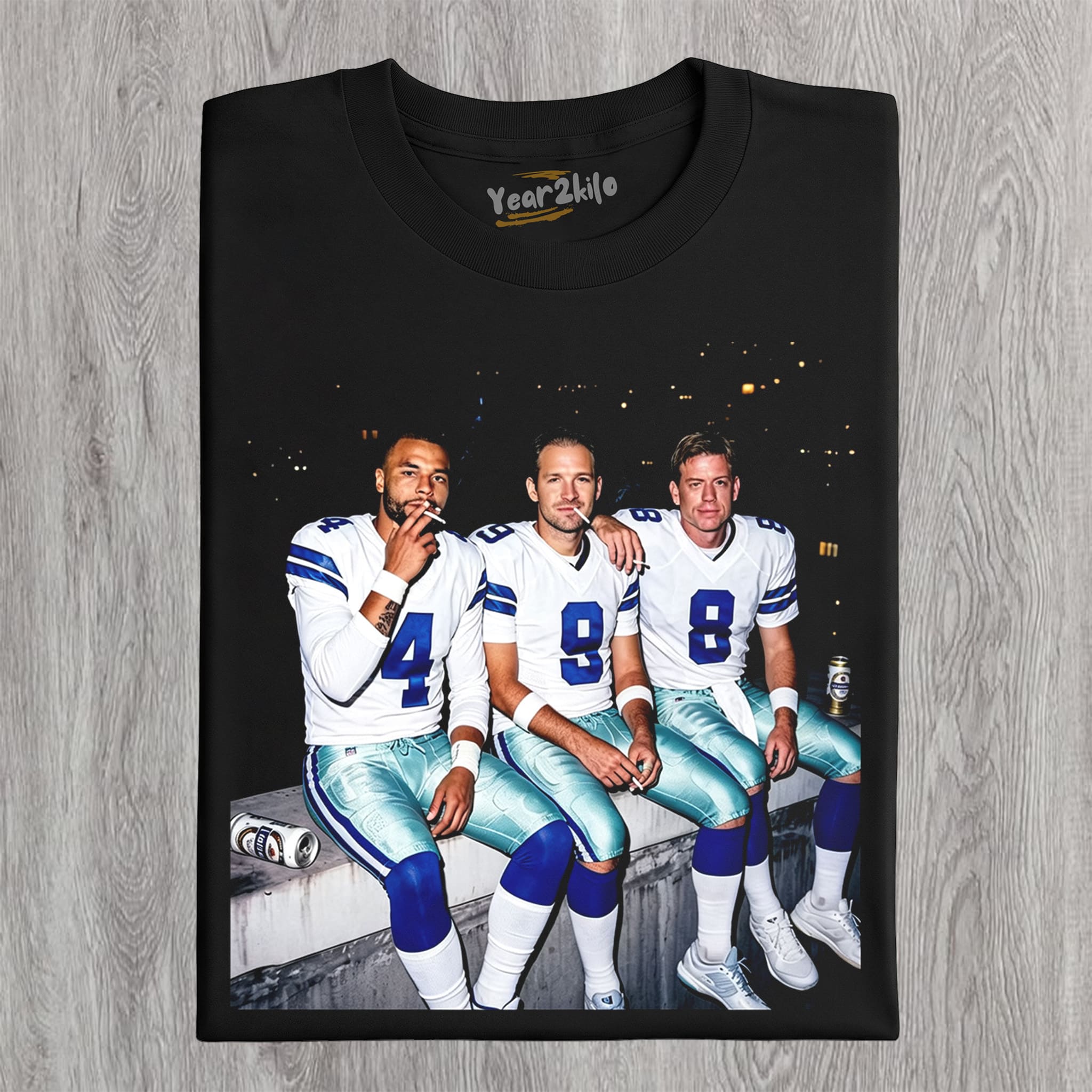 DAK PRESCOTT & TONY ROMO & TROY AIKMAN FOOTBALL TANK TOP & TEE & LONG SLEEVE & LAYERED LS & HOODIE
