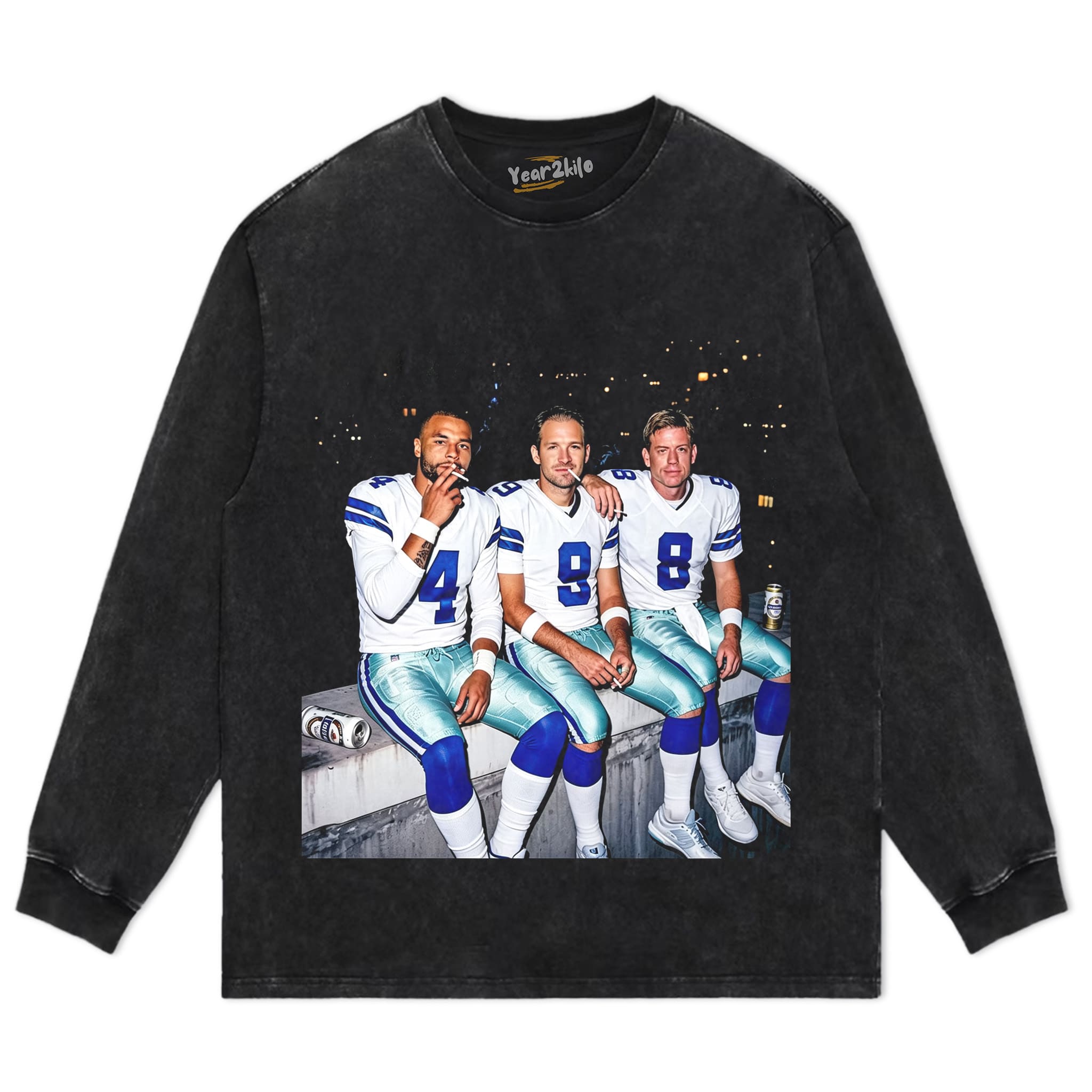 DAK PRESCOTT & TONY ROMO & TROY AIKMAN FOOTBALL TANK TOP & TEE & LONG SLEEVE & LAYERED LS & HOODIE
