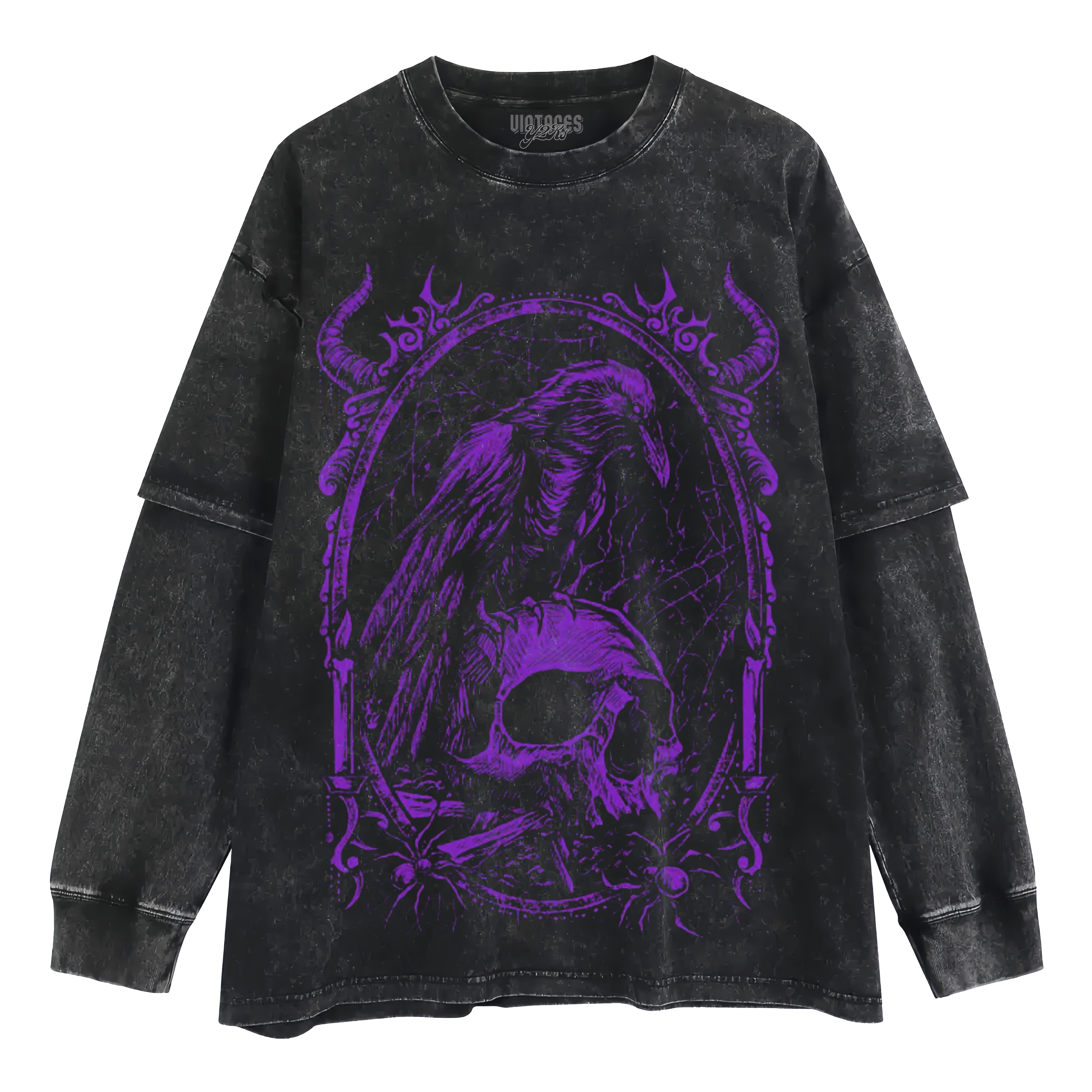 DEATH RAVEN LAYERED LONG SLEEVE