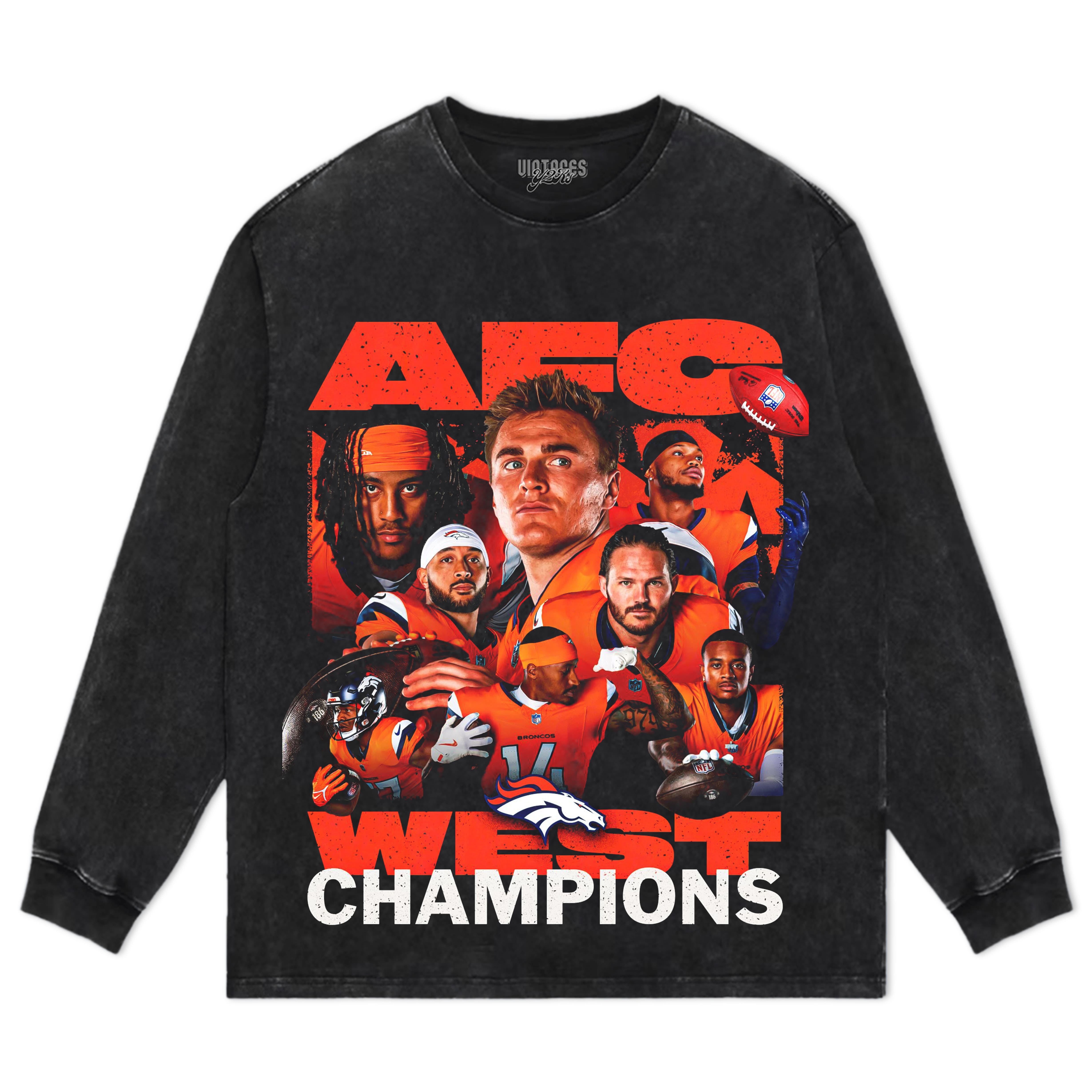 DENVER BRONCOS & 2025 AFC WEST CHAMPIONS TEE & LS & HOODIE