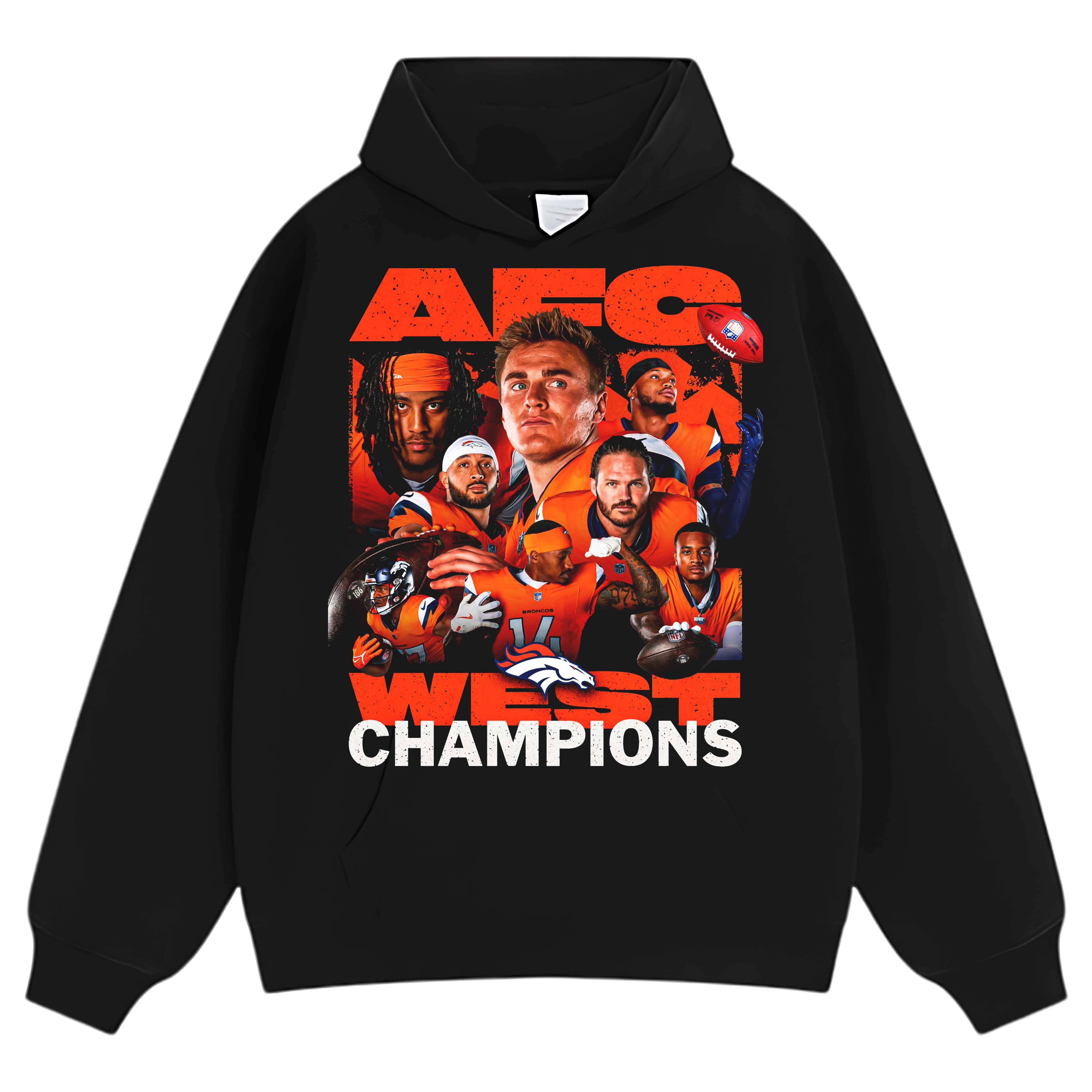 DENVER BRONCOS & 2025 AFC WEST CHAMPIONS TEE & LS & HOODIE
