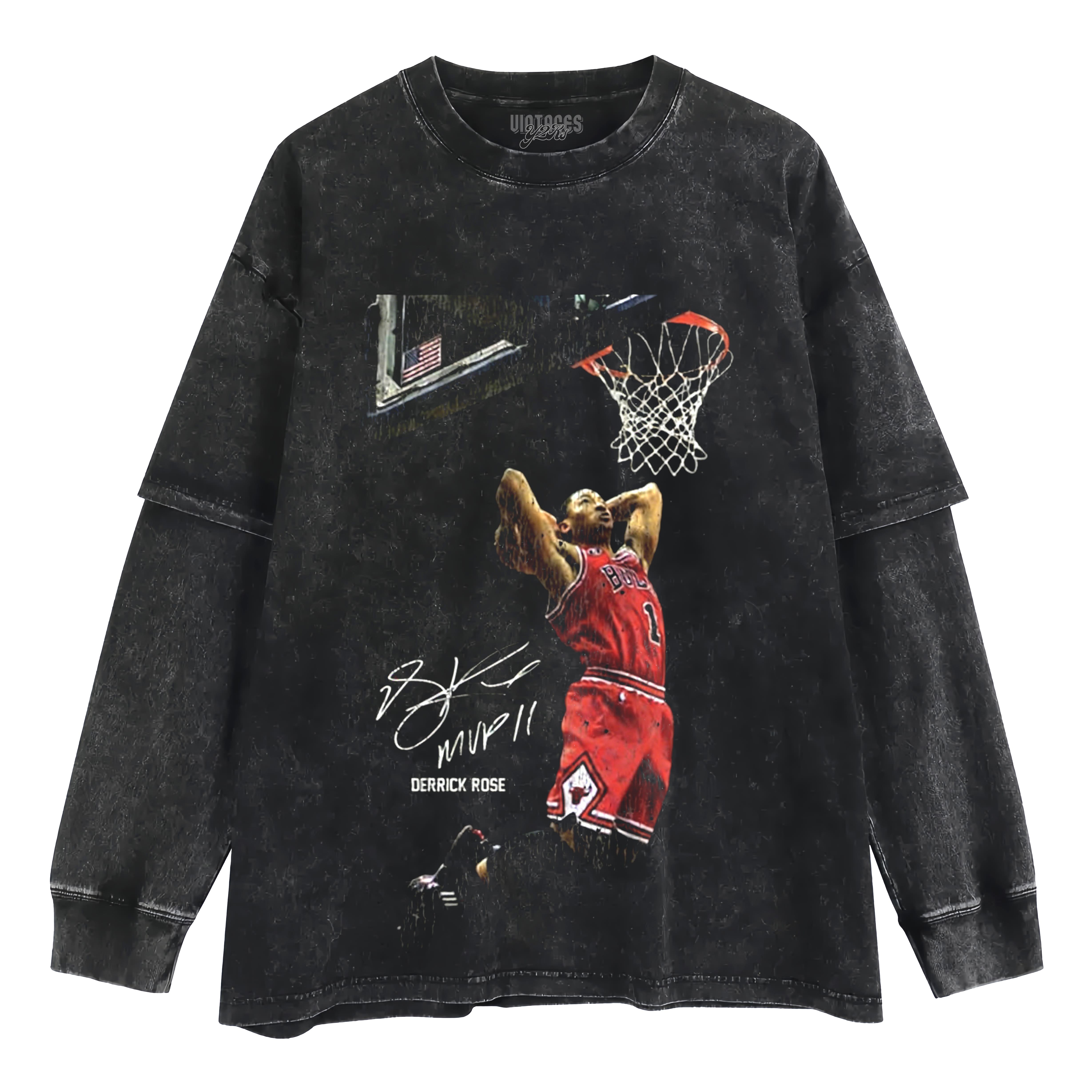 DERRICK ROSE VINTAGE LAYERED LONG SLEEVE
