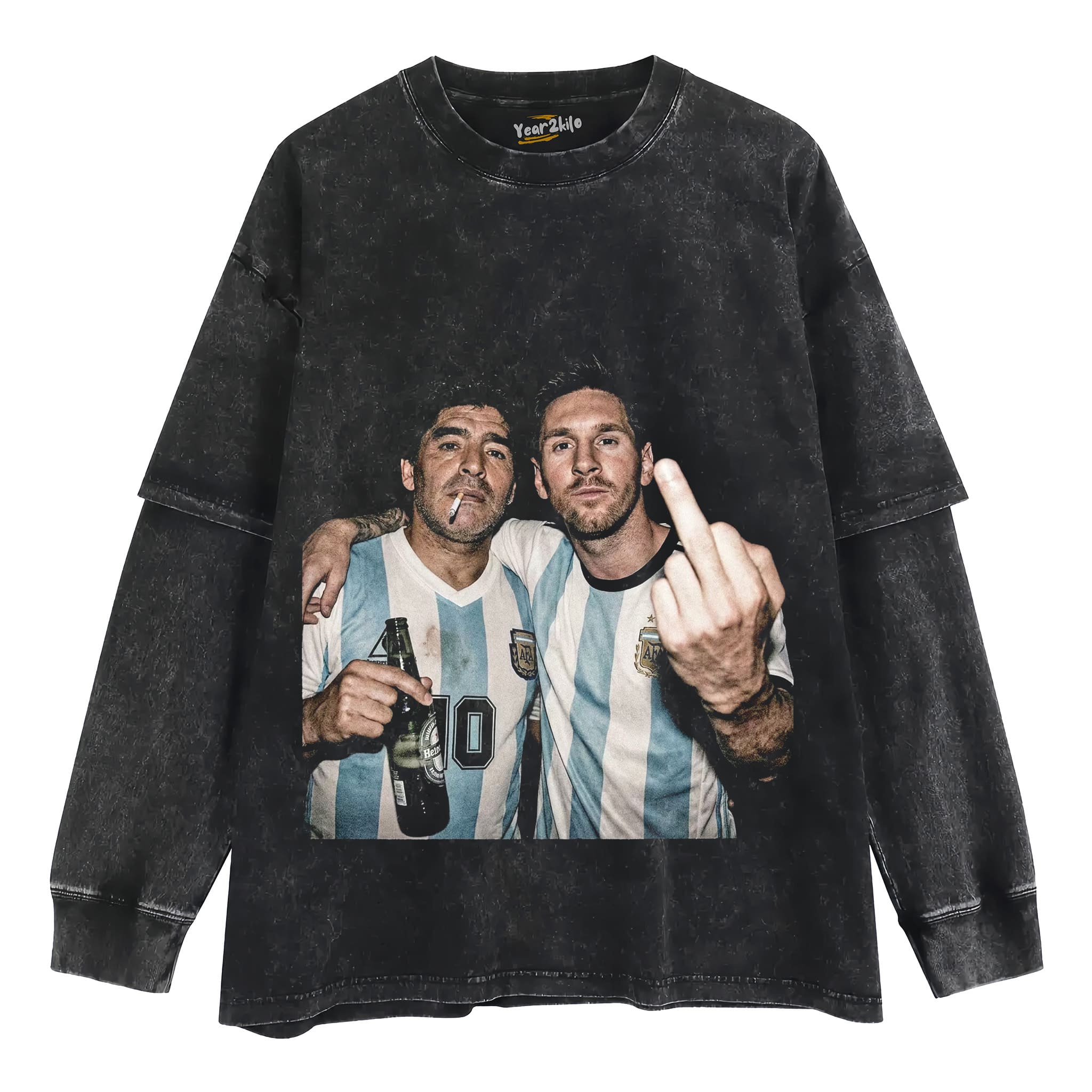 DIEGO MARADONA & MESSI ARGENTINA LEGENDS TANK TOP & TEE & LONG SLEEVE & LAYERED LS & HOODIE
