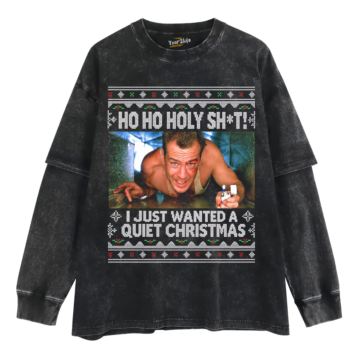 DIE HARD YIPPEE KI YAY CHRISTMA V2 TANK TOP & TEE & LONG SLEEVE & LAYERED LS & HOODIE
