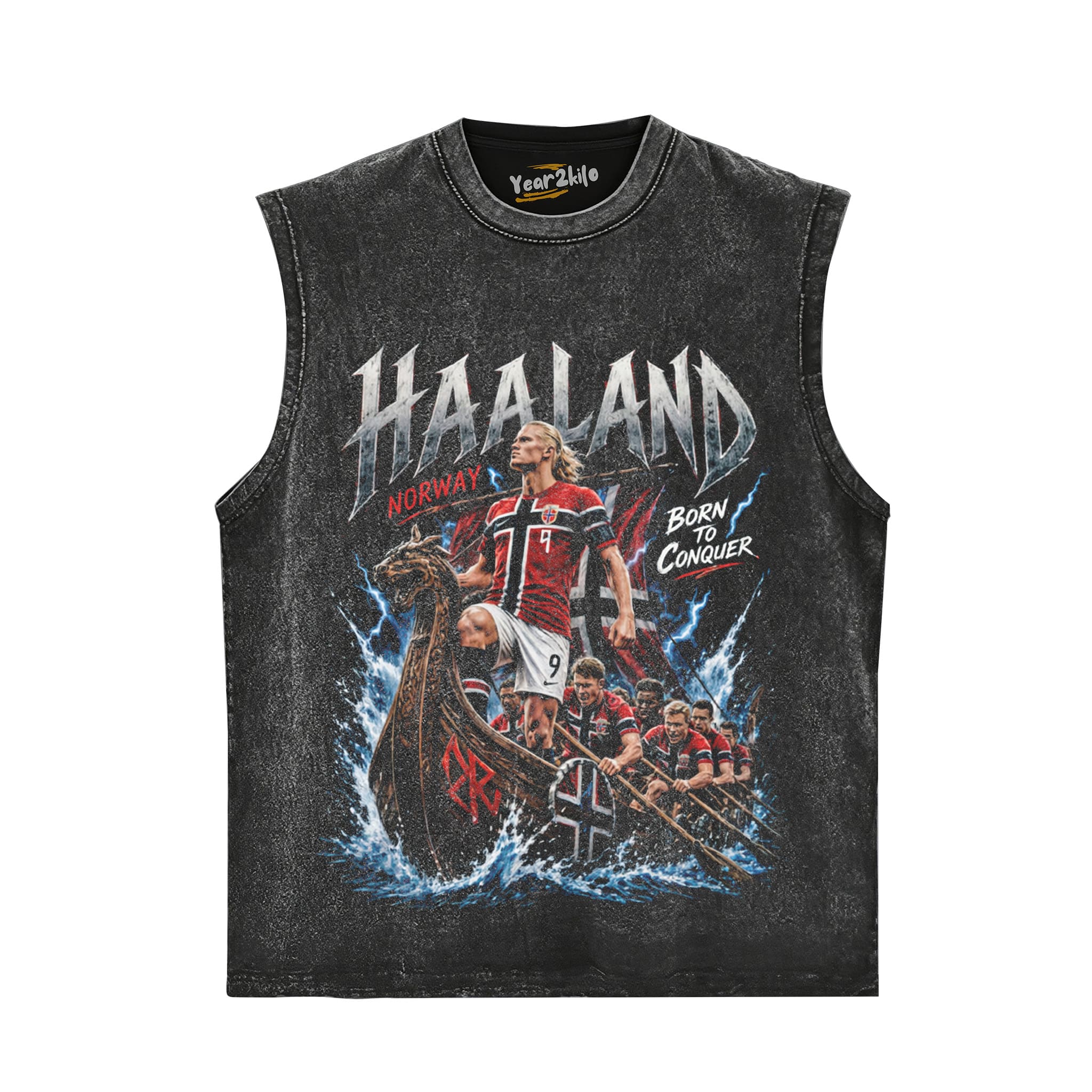 ERLING HAALAND  - NORWAY VIKING BORN TO CONQUER TANK TOP & TEE & LONG SLEEVE & LAYERED LS & HOODIE