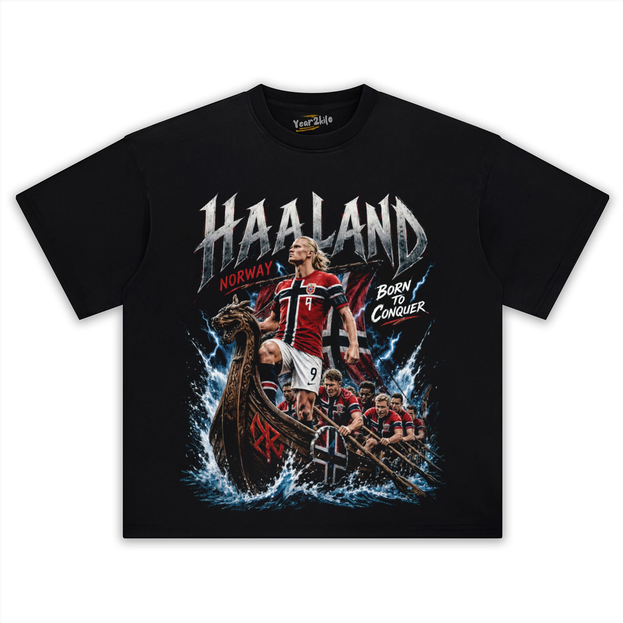 ERLING HAALAND  - NORWAY VIKING BORN TO CONQUER TANK TOP & TEE & LONG SLEEVE & LAYERED LS & HOODIE