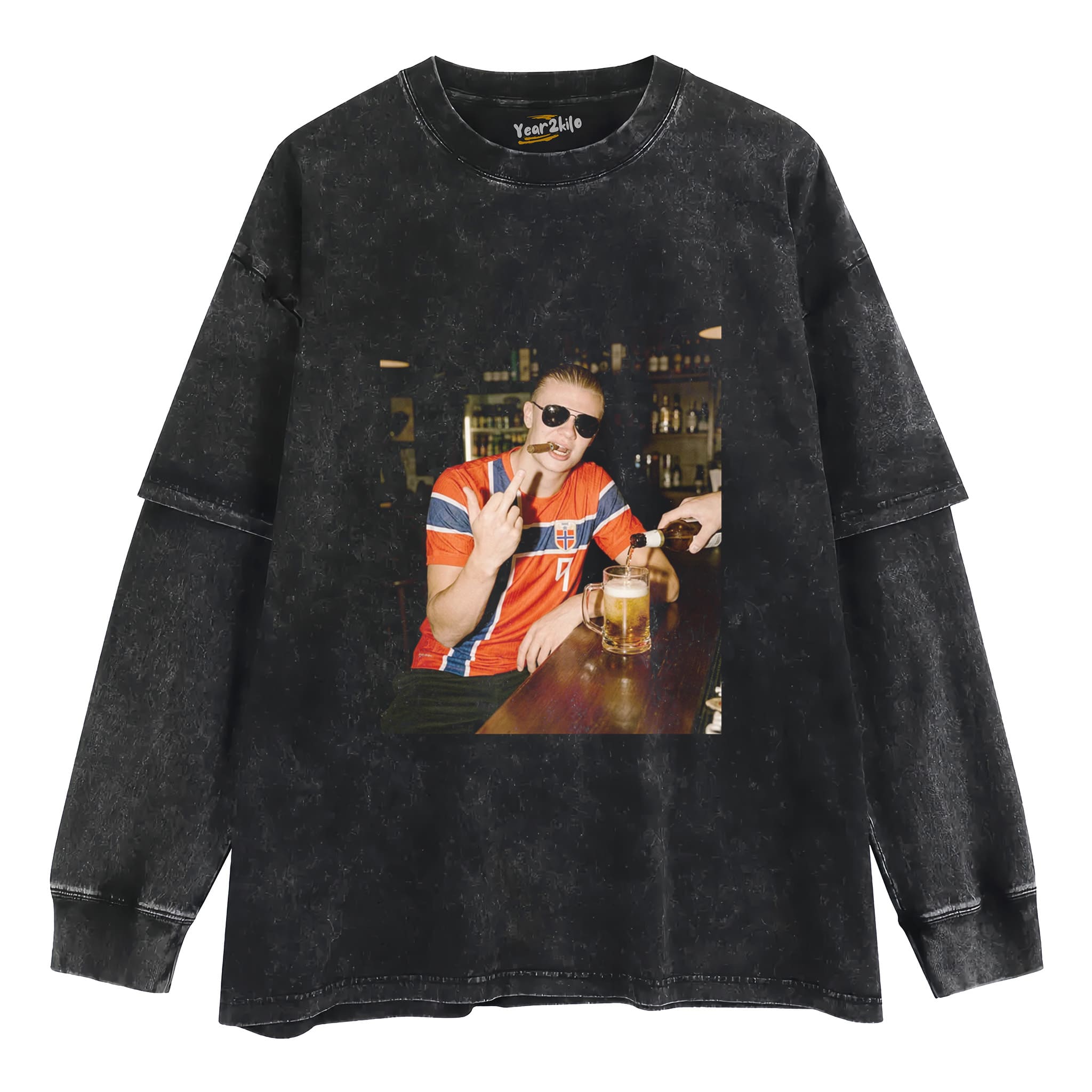 ERLING HAALAND NORWAY FUNNY VINTAGE V2 TANK TOP & TEE & LONG SLEEVE & LAYERED LS & HOODIE
