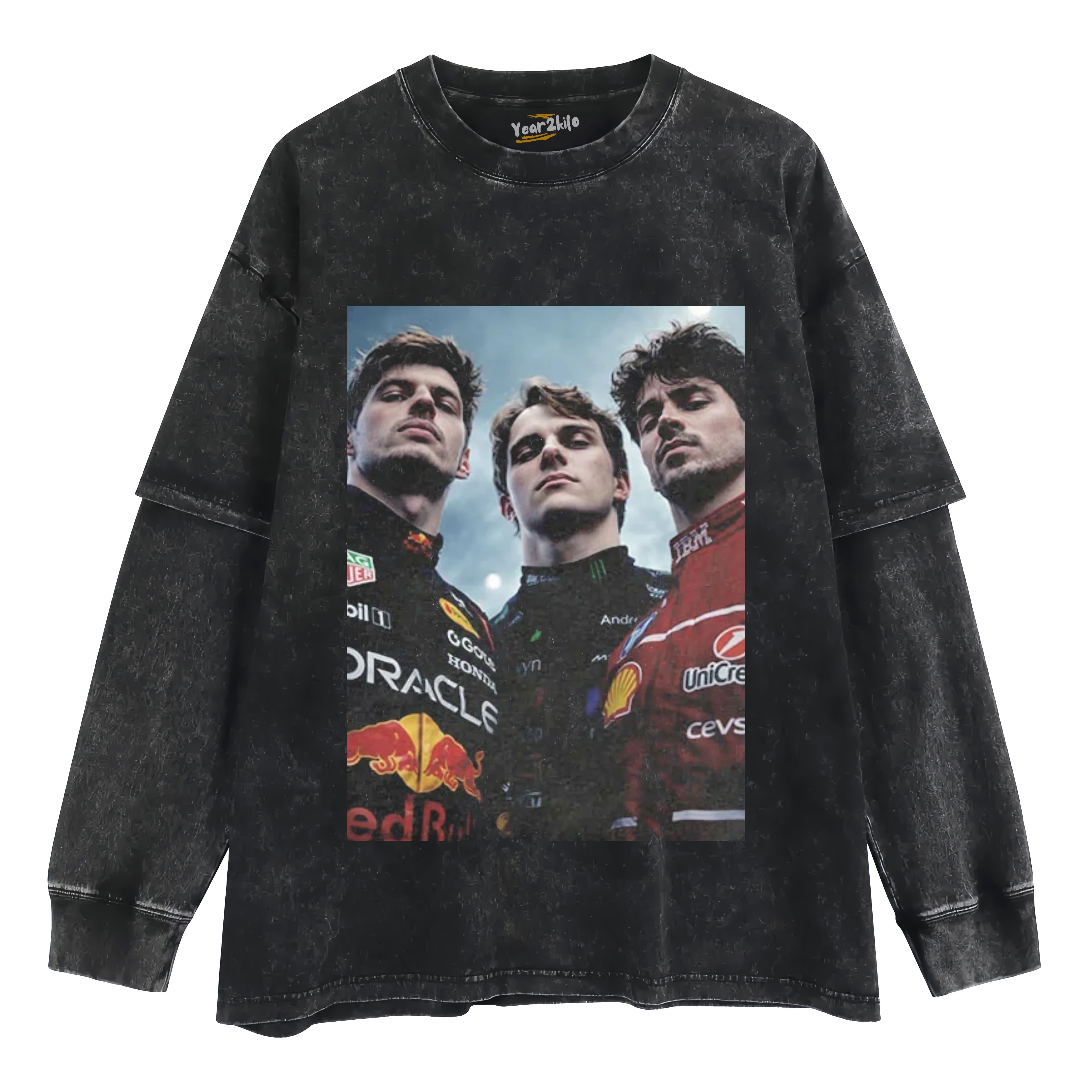 F1 THREE KINGS TOGETHER CHARLES LECLERC TANK TOP & TEE & LONG SLEEVE & LAYERED LS & HOODIE