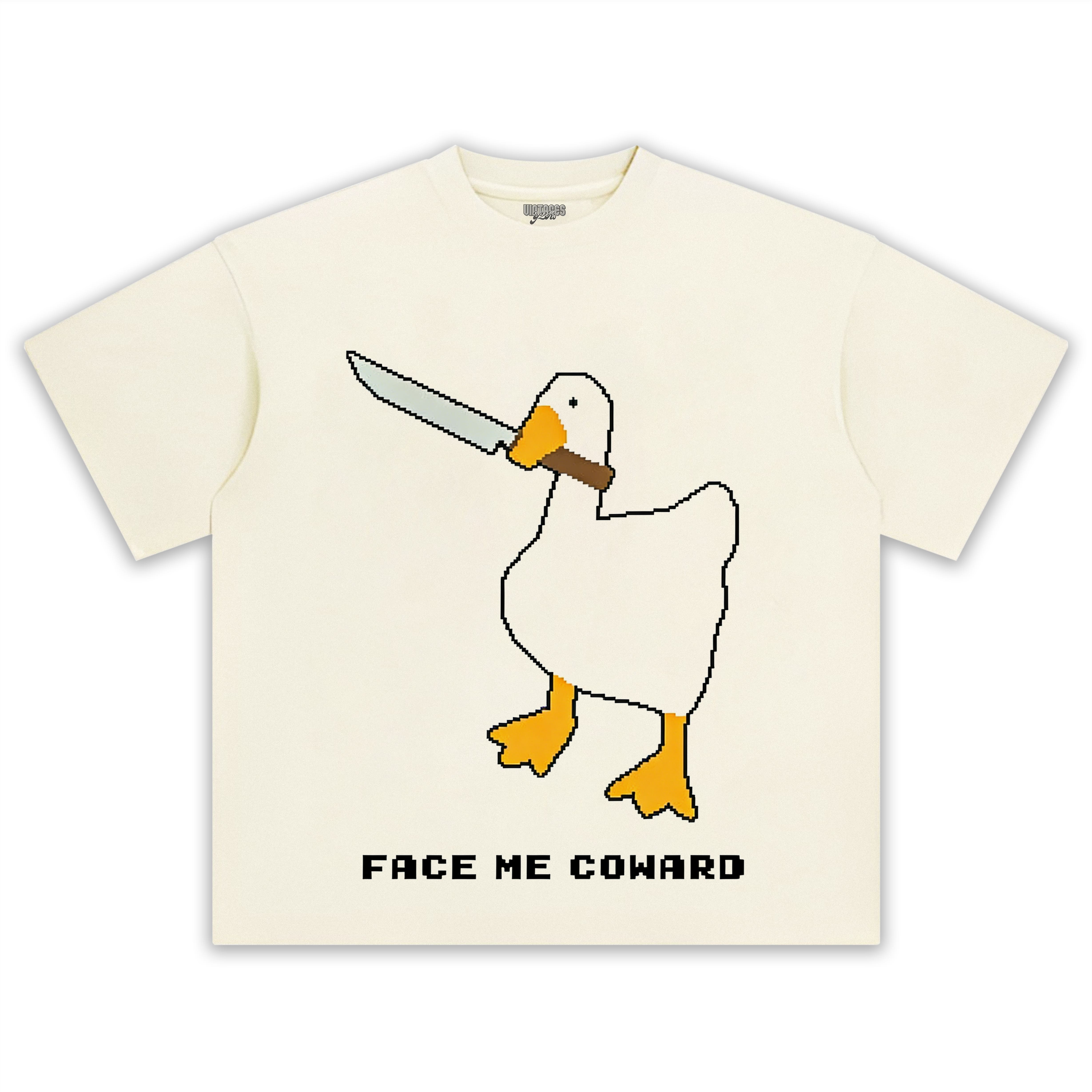 FACE ME COWARD GOOSE MEME TEE & LS & HOODIE
