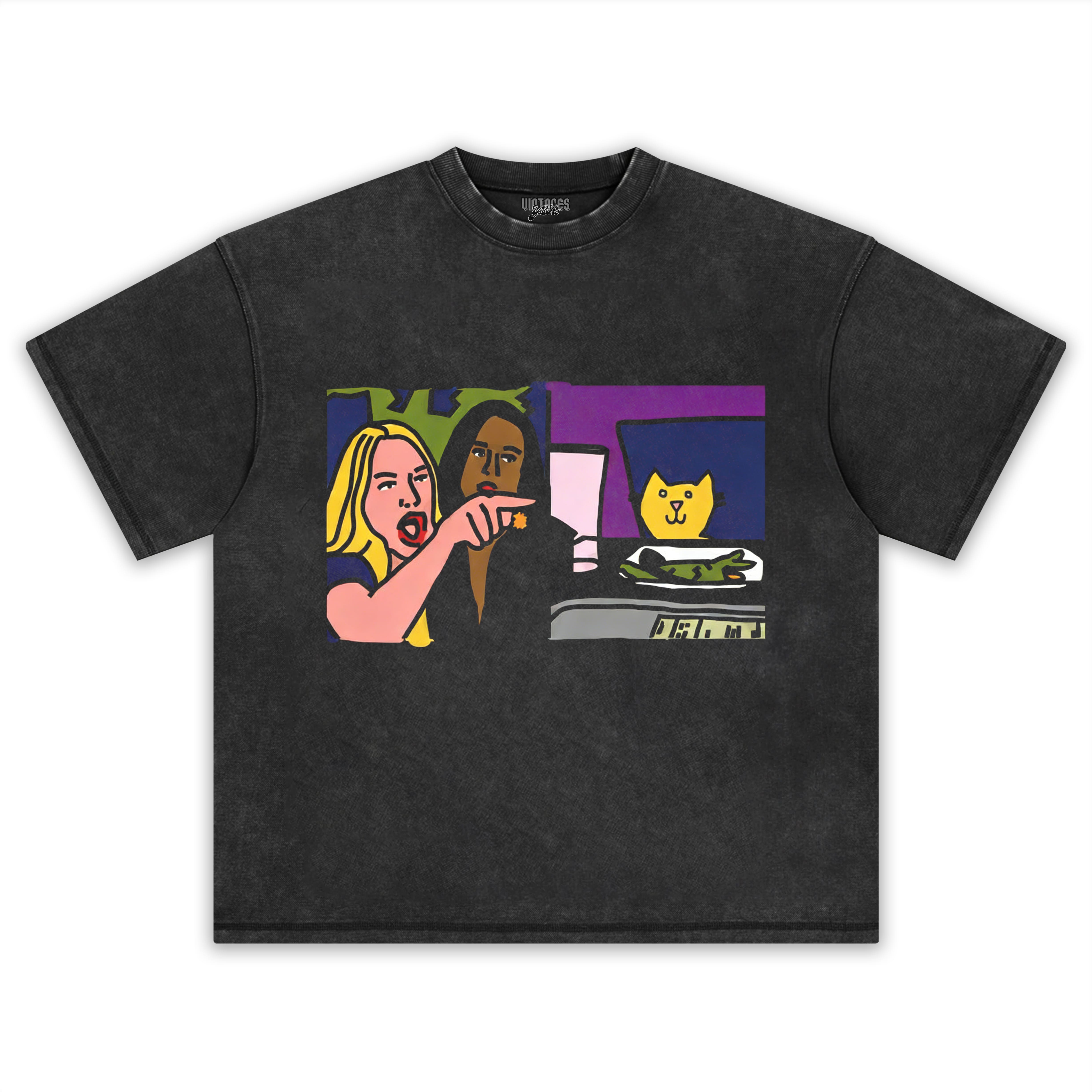 FUNNY WOMAN YELLING AT CAT MEMES TEE & LS & HOODIE