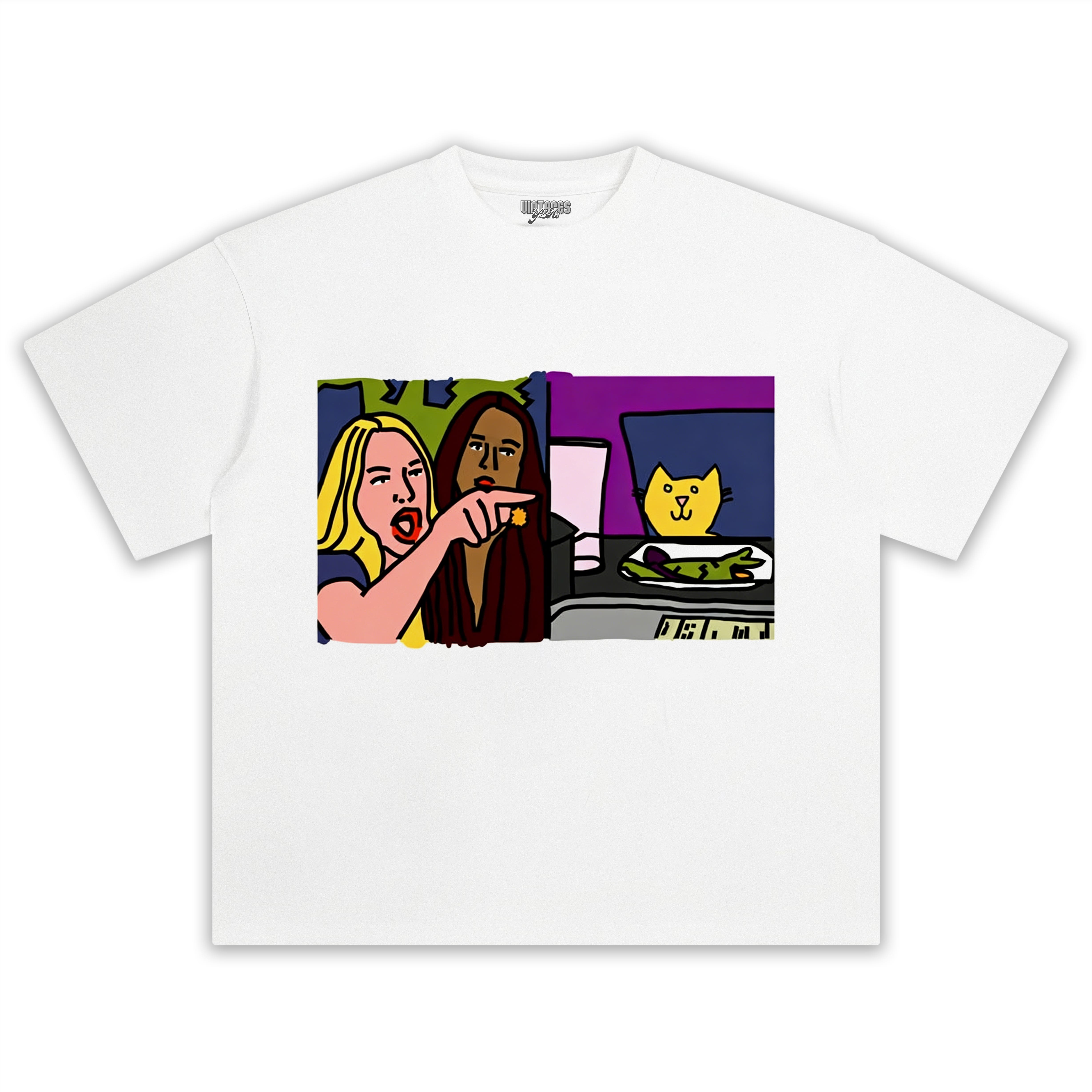 FUNNY WOMAN YELLING AT CAT MEMES TEE & LS & HOODIE