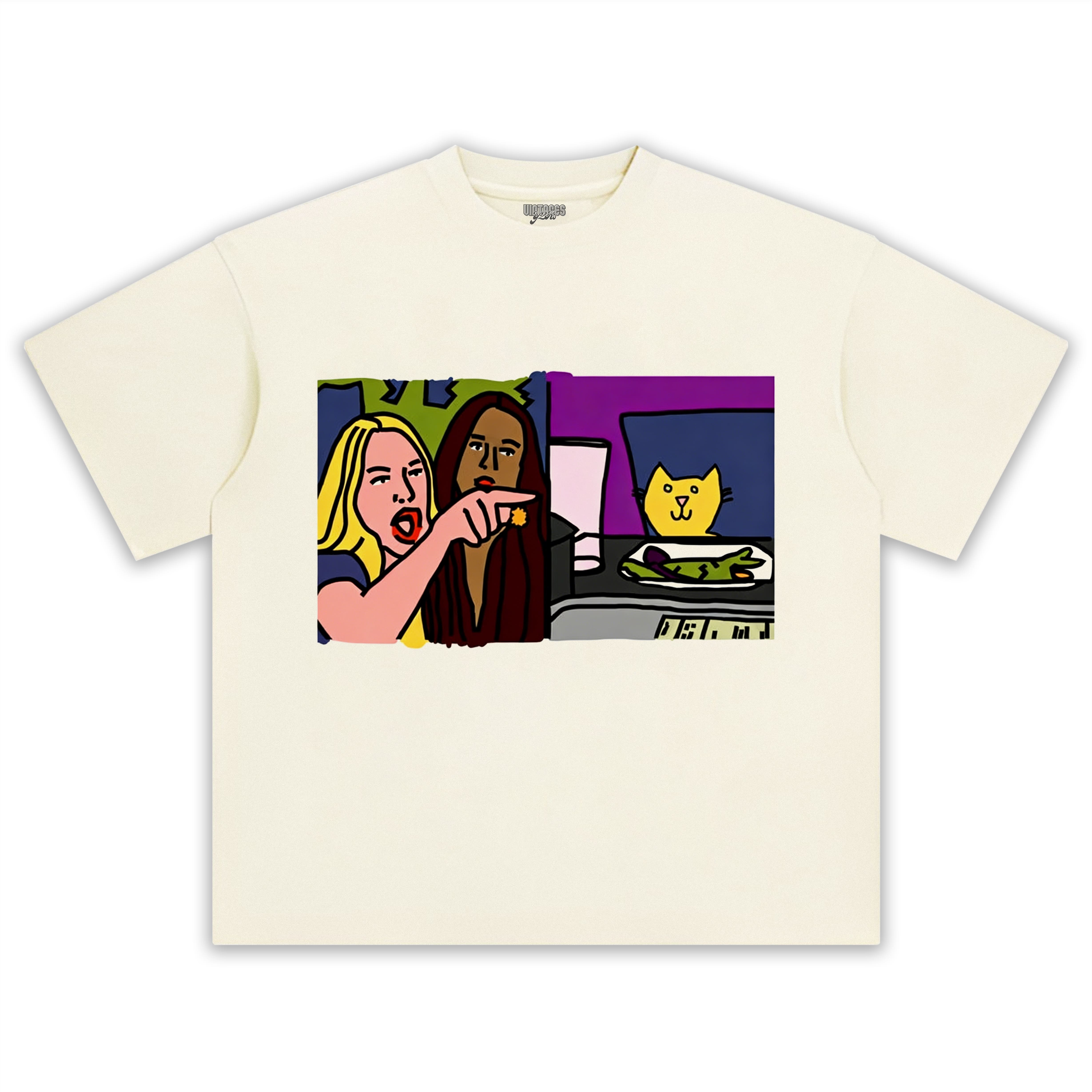 FUNNY WOMAN YELLING AT CAT MEMES TEE & LS & HOODIE
