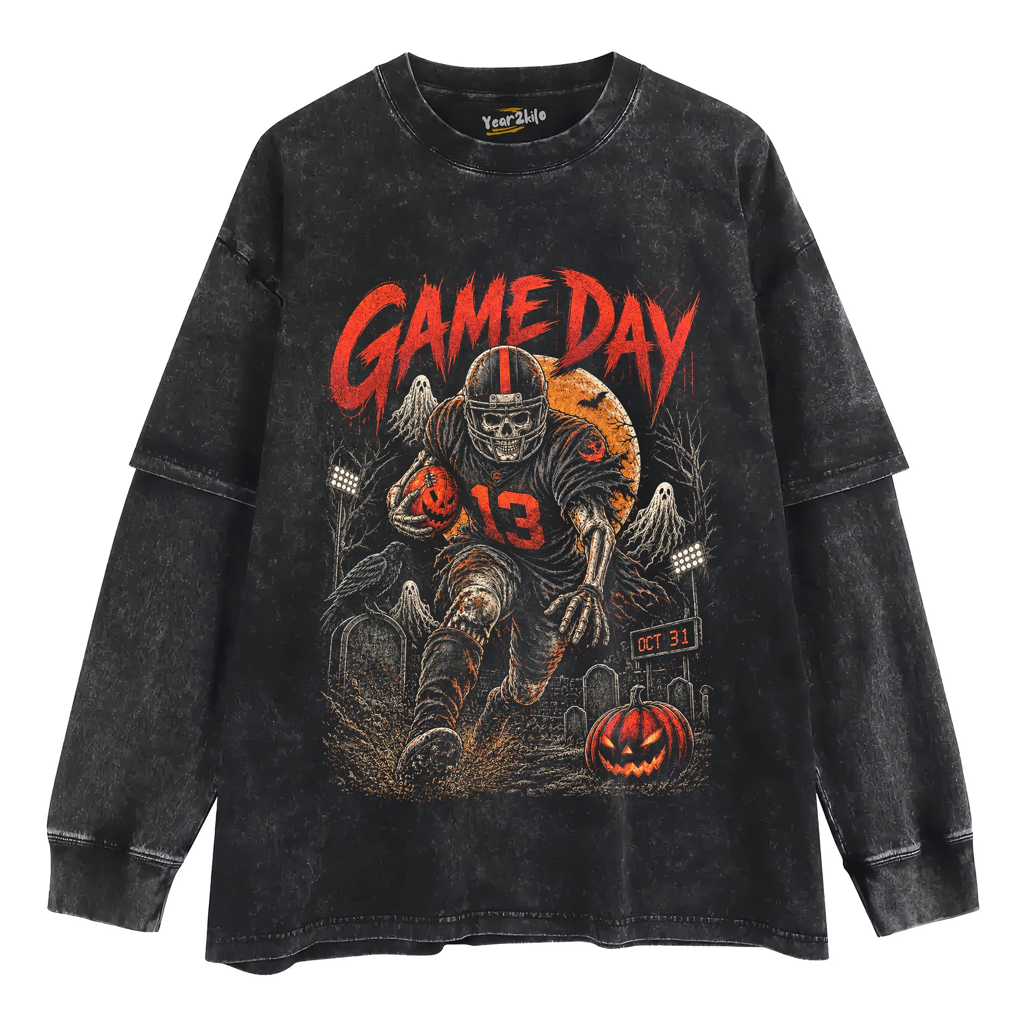 GAME DAY HALLOWEEN TANK TOP & TEE & LONG SLEEVE & LAYERED LS & HOODIE