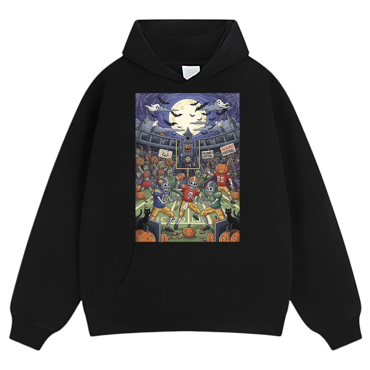 HALLOWEEN SKELETON FOOTBALL SPOOKY GAME TANK TOP & TEE & LONG SLEEVE & LAYERED LS & HOODIE