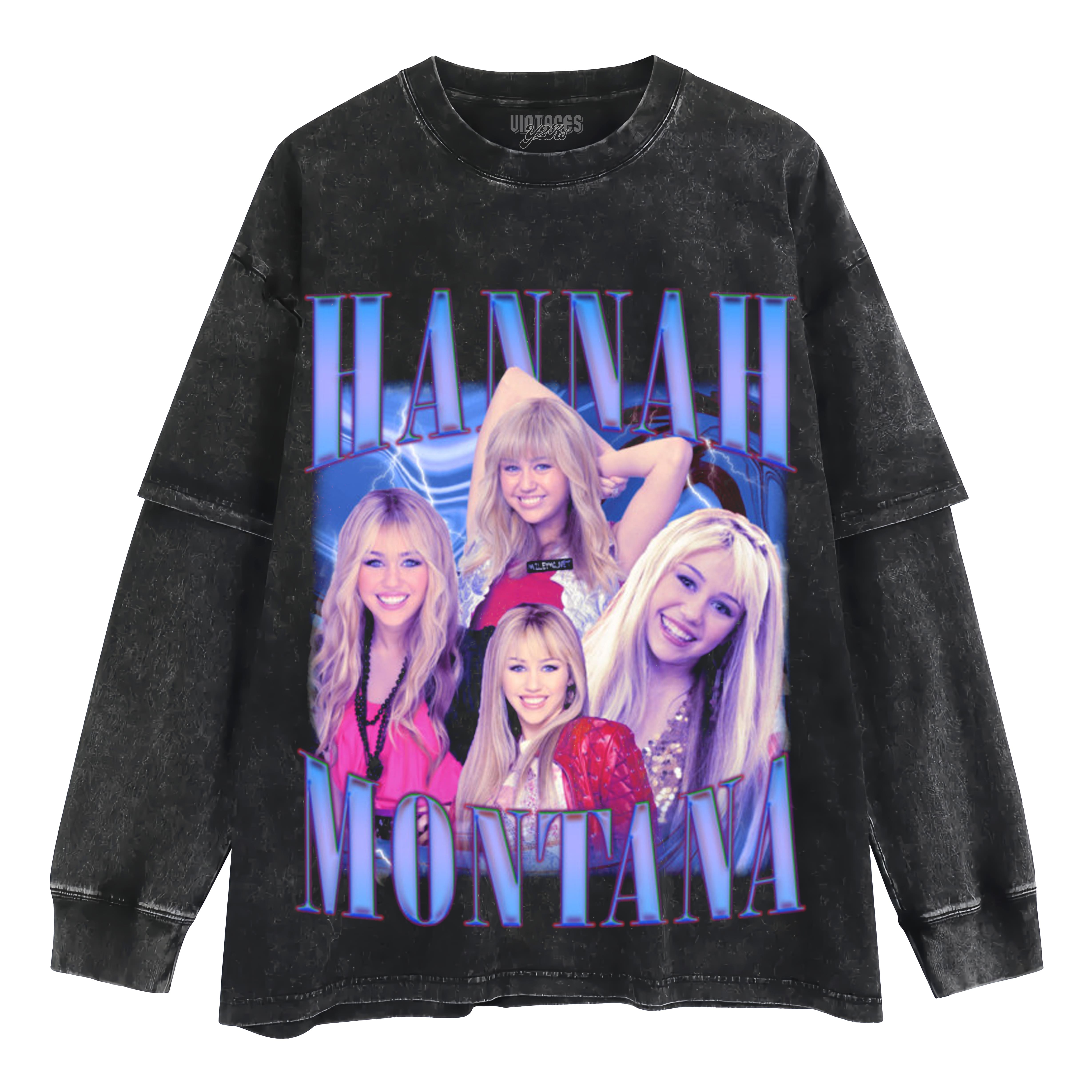 HANNAH MONTANA - VINTAGE 90S RETRO STYLE V2 LAYERED LONG SLEEVE