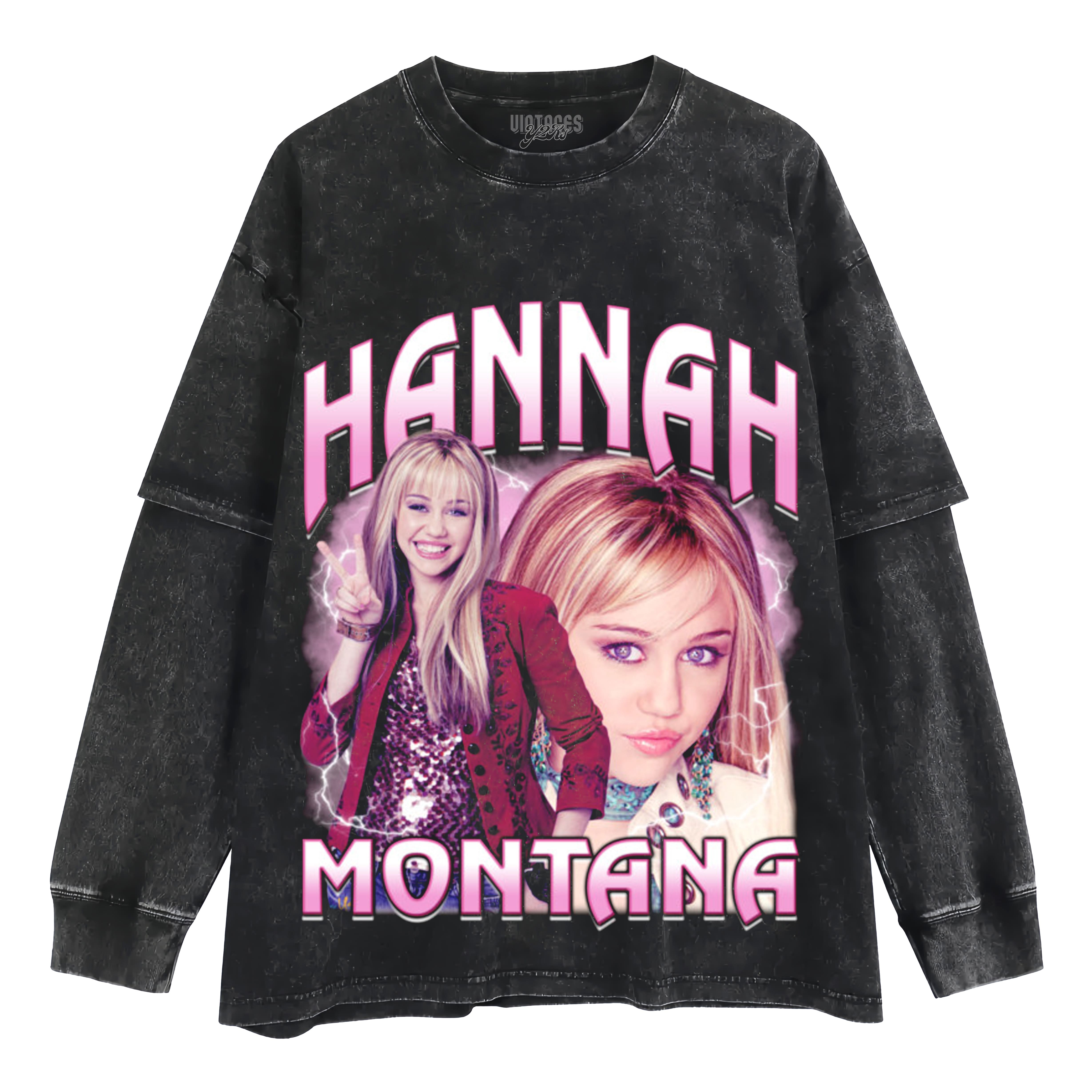 HANNAH MONTANA - VINTAGE 90S RETRO STYLE V3 LAYERED LONG SLEEVE