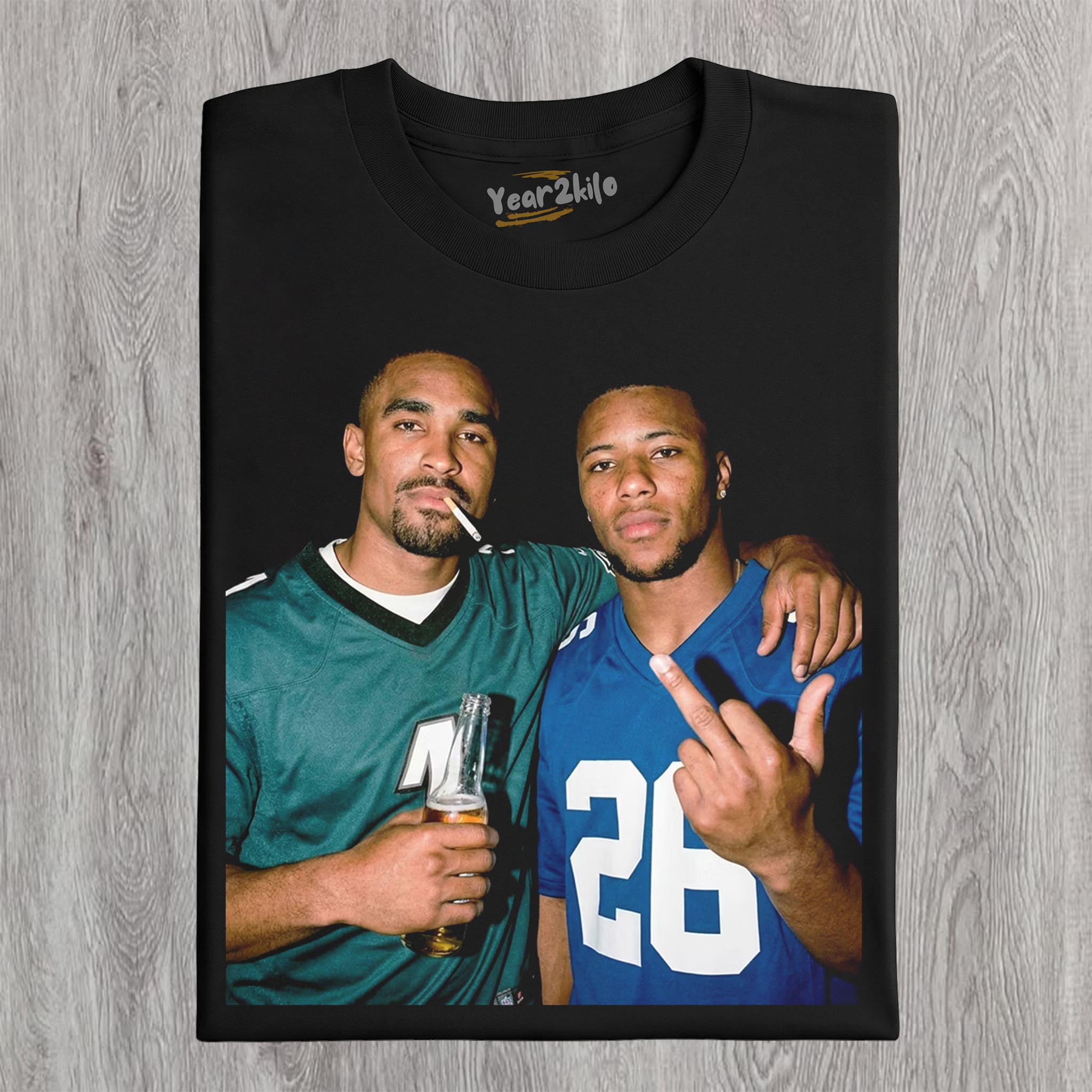 JALEN HURTS & SAQUON BARKLEY FOOTBALL TANK TOP & TEE & LONG SLEEVE & LAYERED LS & HOODIE