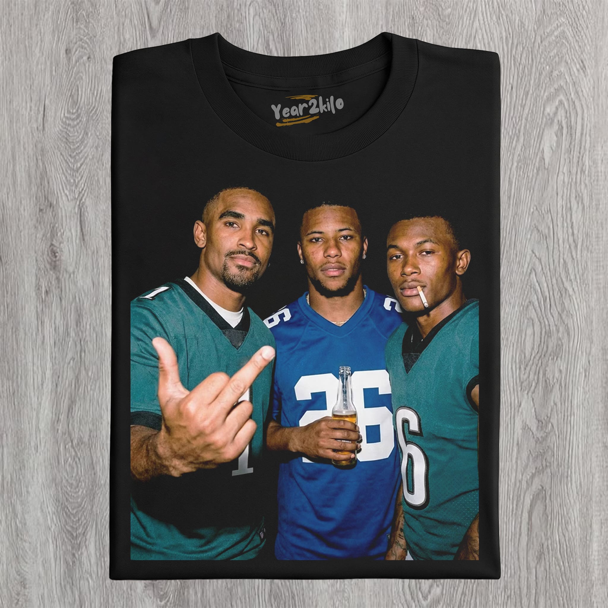 JALEN HURTS & SAQUON BARKLEY & DEVONTA SMITH FOOTBALL TANK TOP & TEE & LONG SLEEVE & LAYERED LS & HOODIE