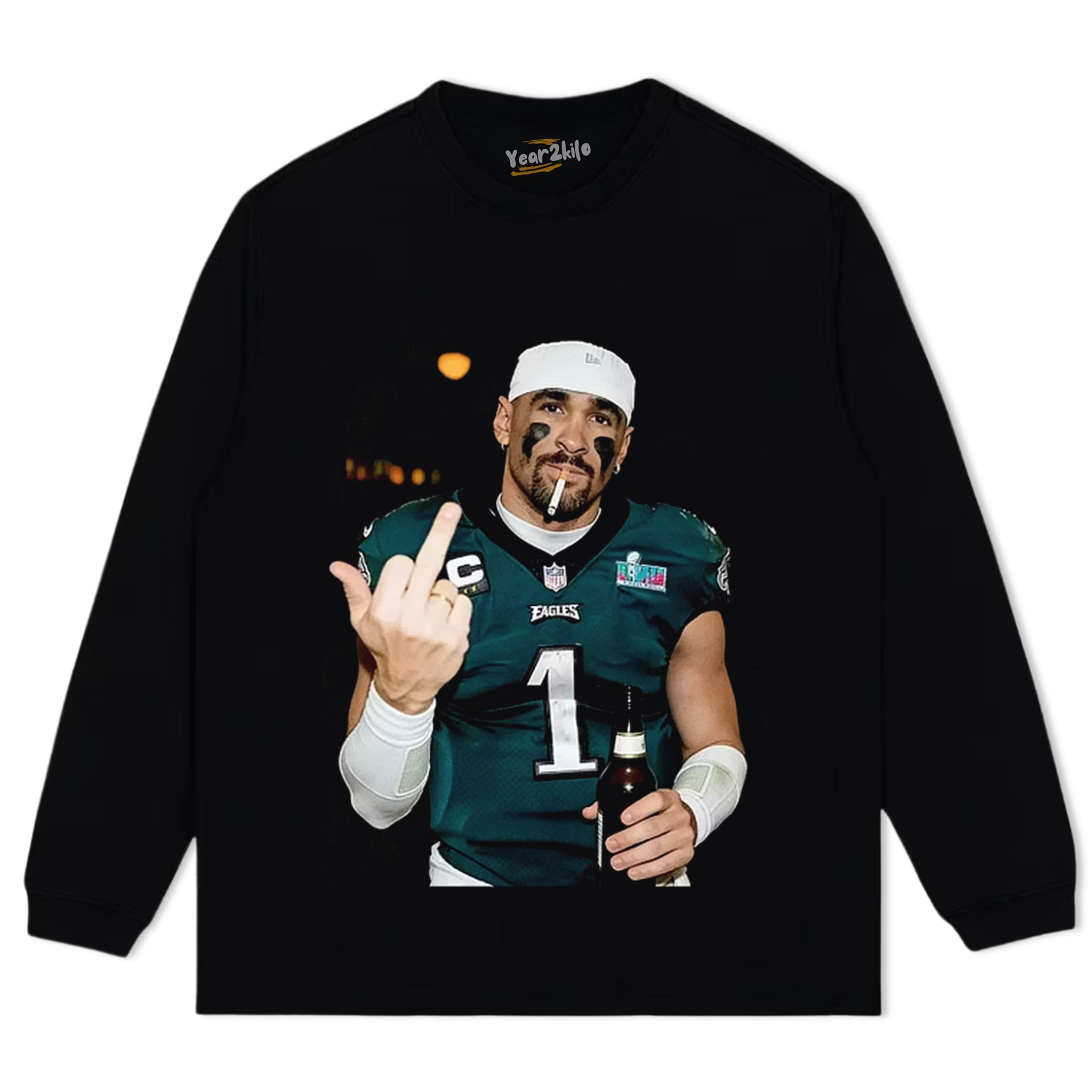 JALEN HURTS FOOTBALL FUNNY V1 TANK TOP & TEE & LONG SLEEVE & LAYERED LS & HOODIE