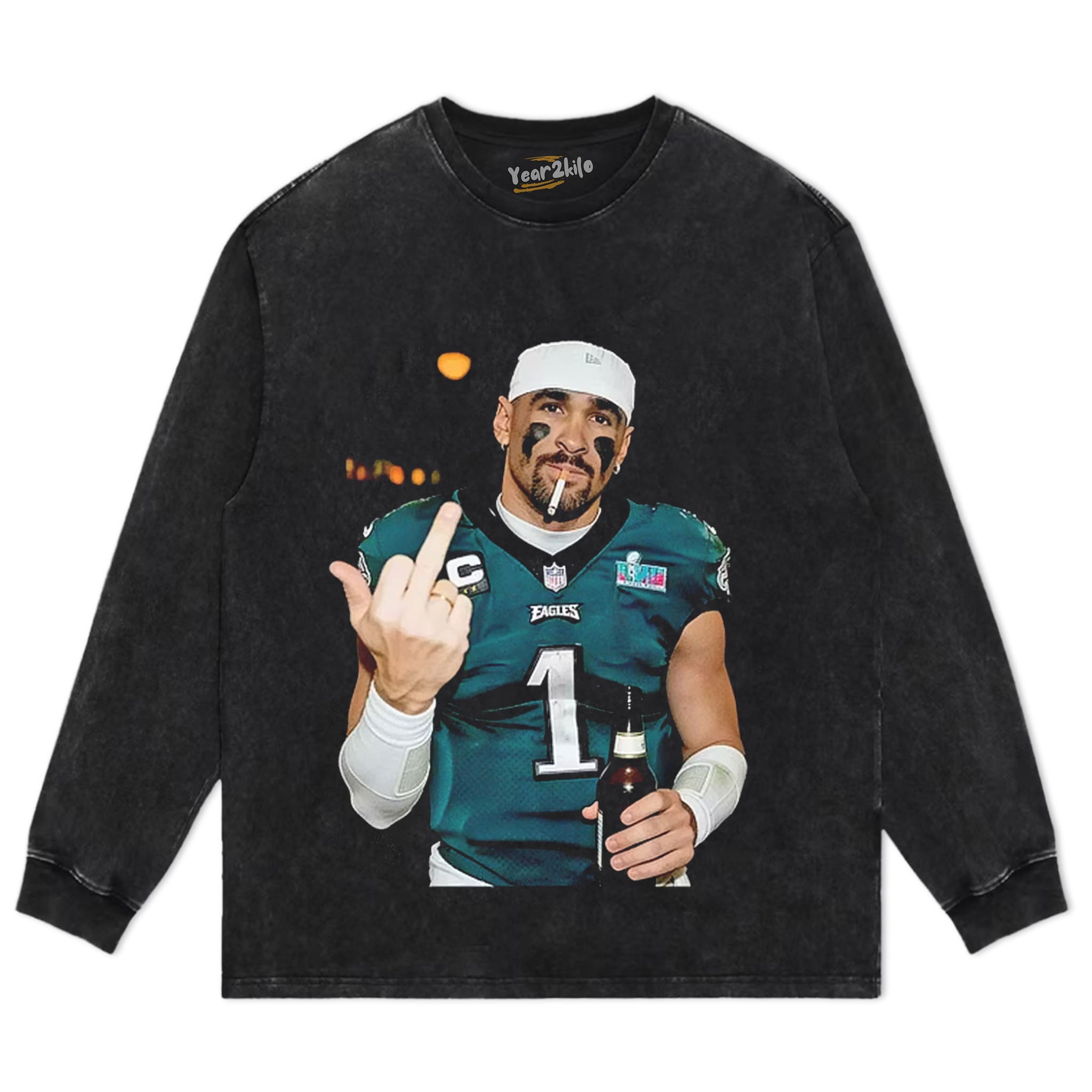 JALEN HURTS FOOTBALL FUNNY V1 TANK TOP & TEE & LONG SLEEVE & LAYERED LS & HOODIE