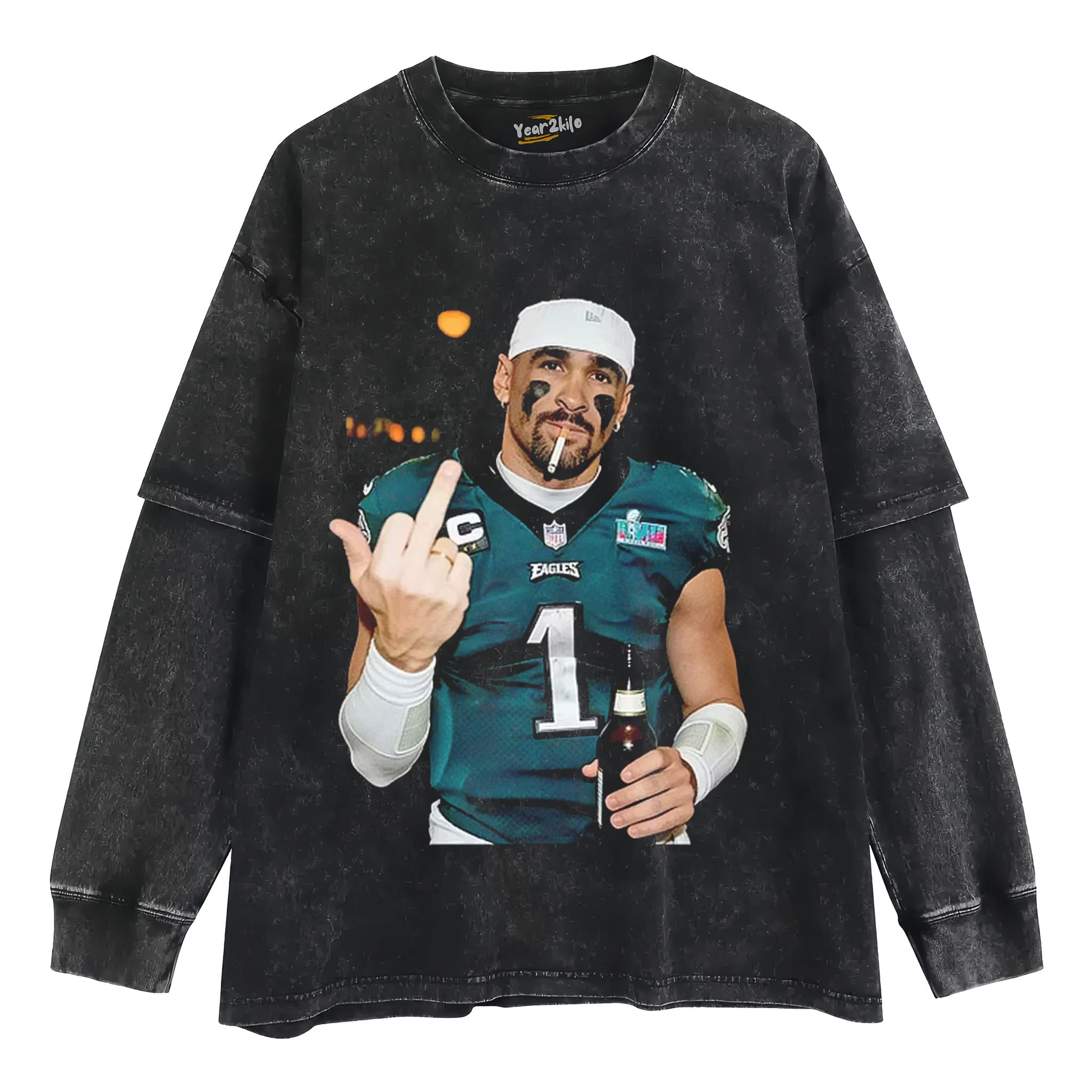 JALEN HURTS FOOTBALL FUNNY V1 TANK TOP & TEE & LONG SLEEVE & LAYERED LS & HOODIE