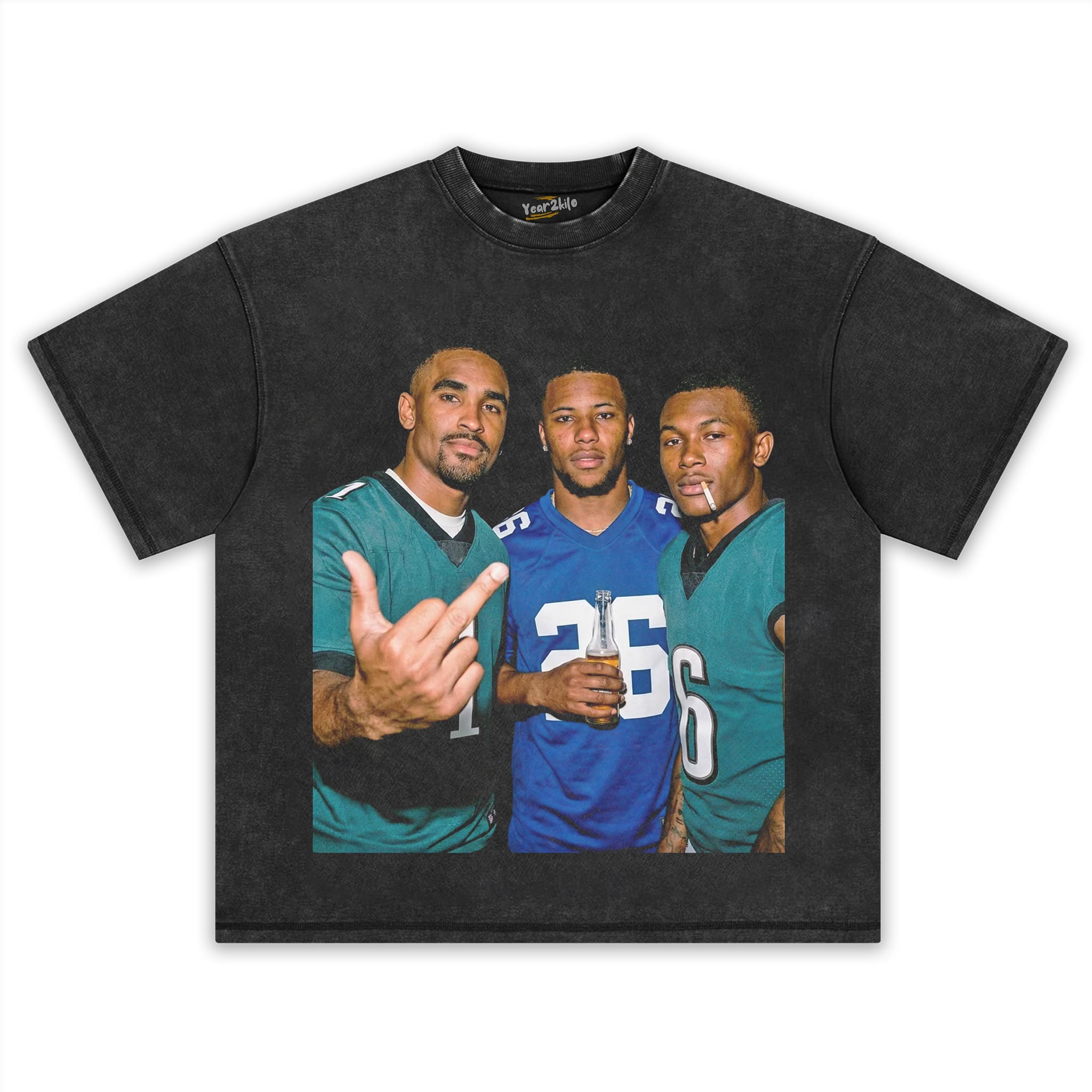 JALEN HURTS & SAQUON BARKLEY & DEVONTA SMITH FOOTBALL TANK TOP & TEE & LONG SLEEVE & LAYERED LS & HOODIE