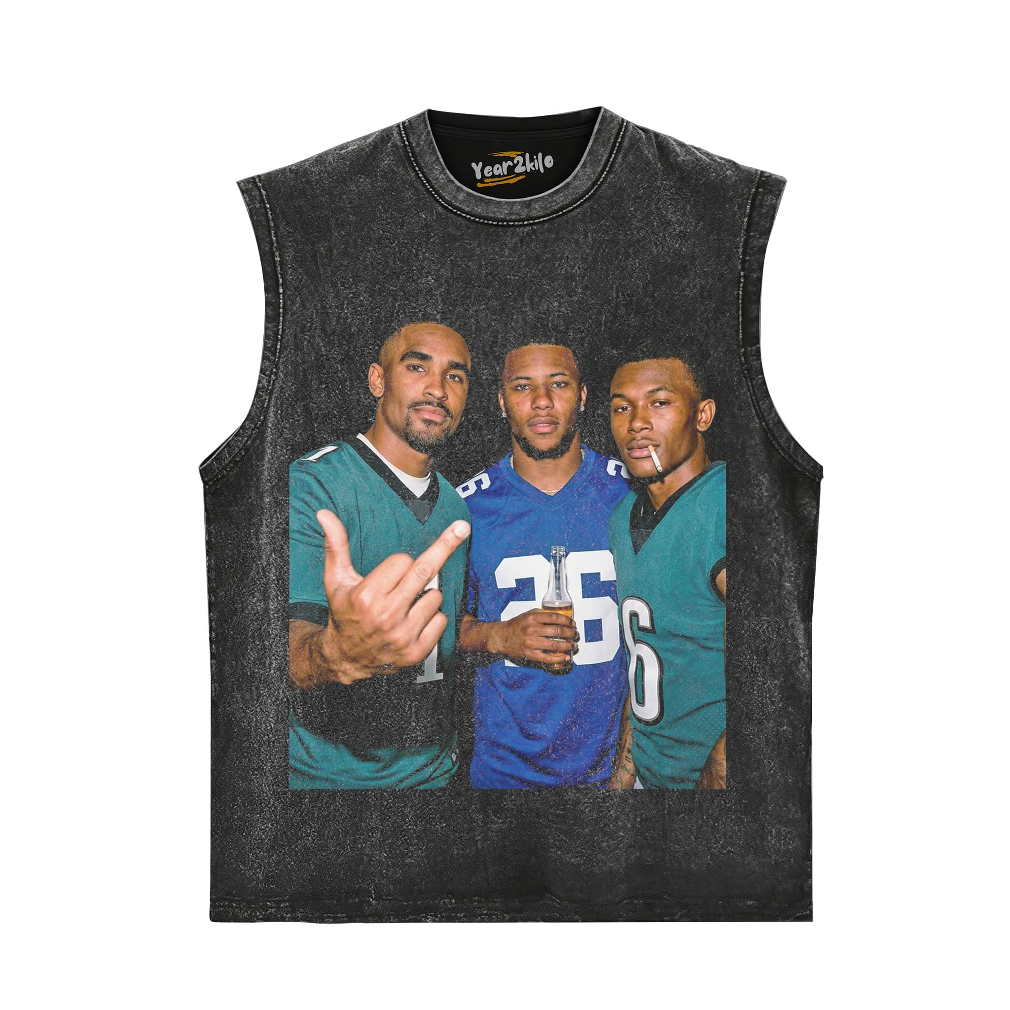 JALEN HURTS & SAQUON BARKLEY & DEVONTA SMITH FOOTBALL TANK TOP & TEE & LONG SLEEVE & LAYERED LS & HOODIE