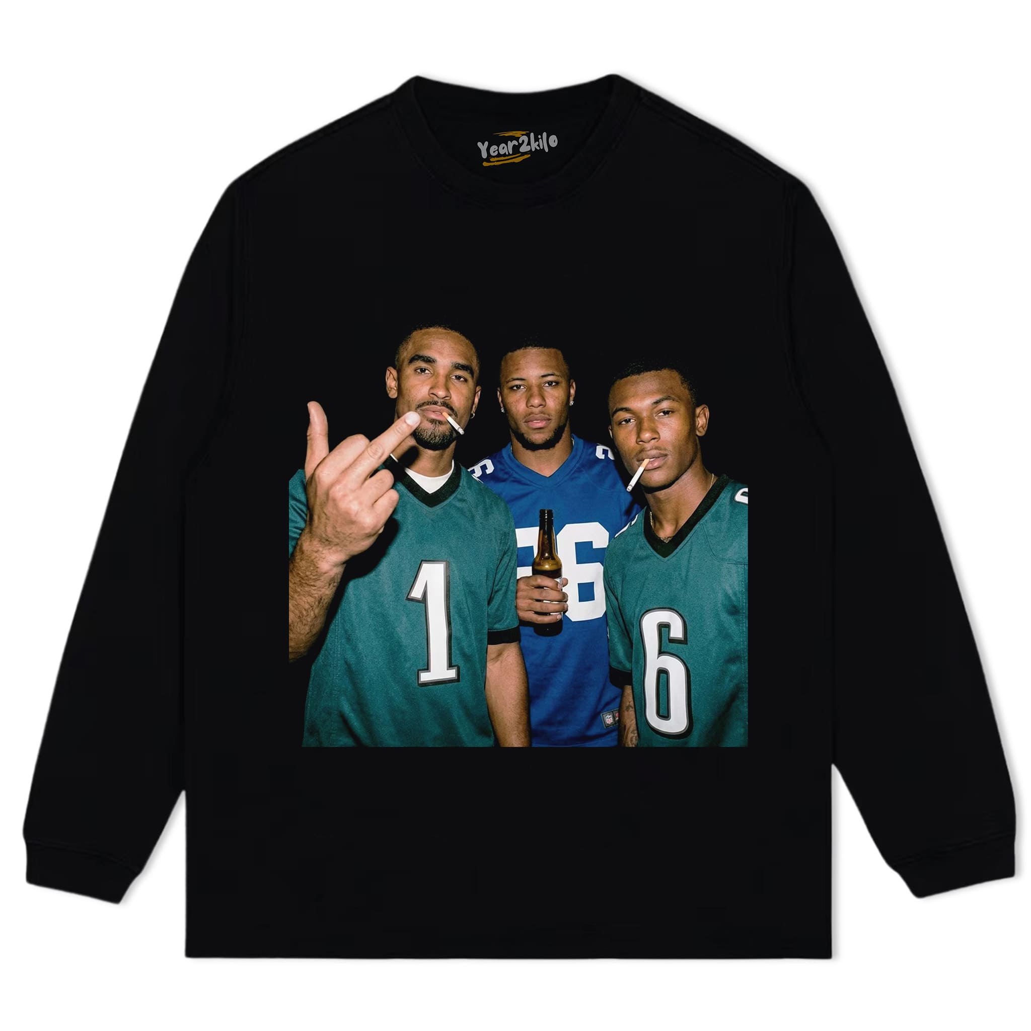 JALEN HURTS & SAQUON BARKLEY & DEVONTA SMITH FOOTBALL V1 TANK TOP & TEE & LONG SLEEVE & LAYERED LS & HOODIE