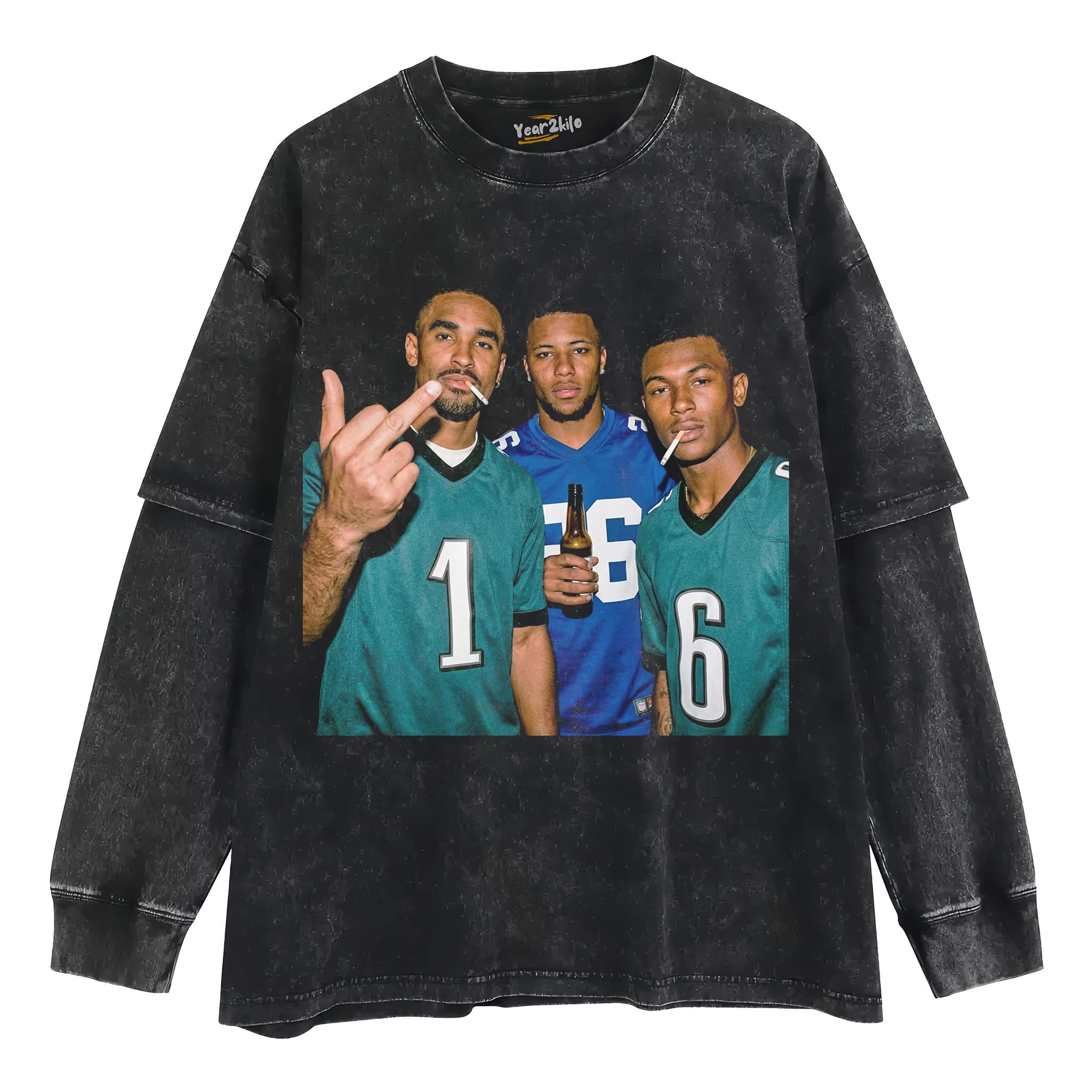 JALEN HURTS & SAQUON BARKLEY & DEVONTA SMITH FOOTBALL V1 TANK TOP & TEE & LONG SLEEVE & LAYERED LS & HOODIE