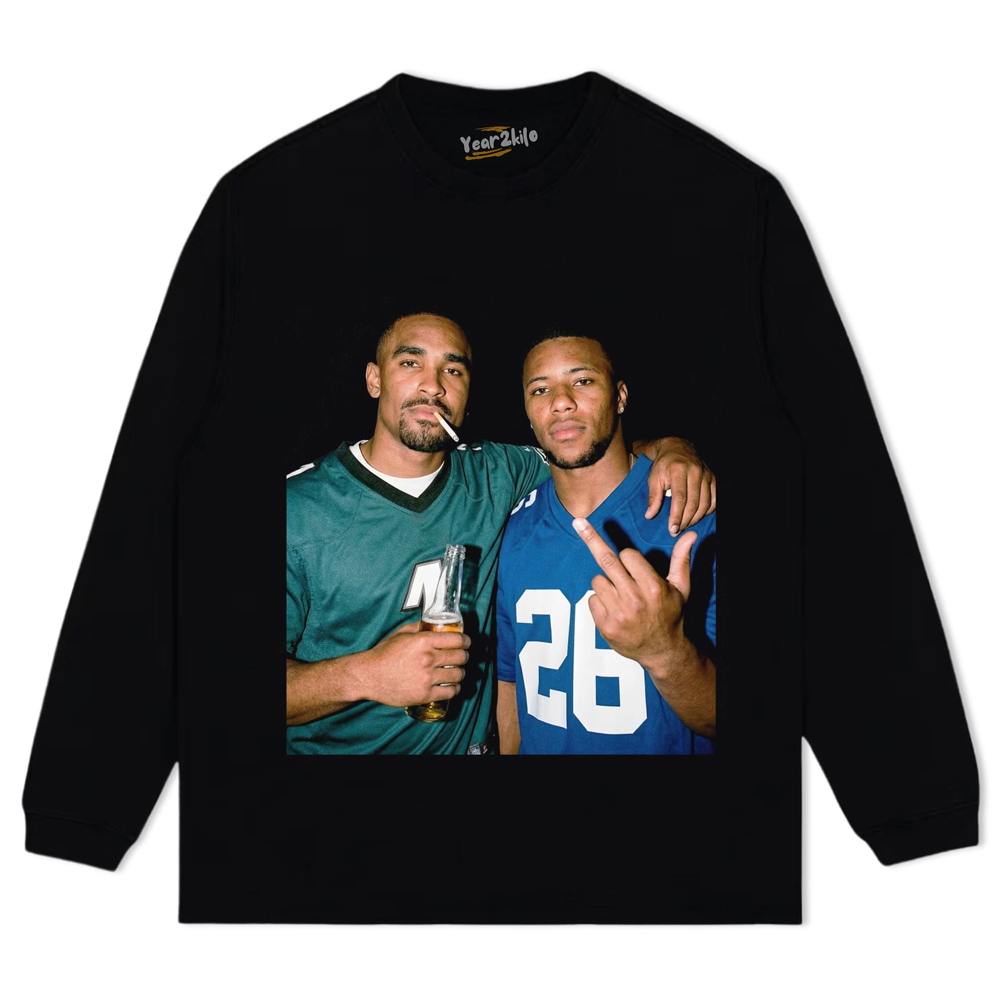 JALEN HURTS & SAQUON BARKLEY FOOTBALL TANK TOP & TEE & LONG SLEEVE & LAYERED LS & HOODIE