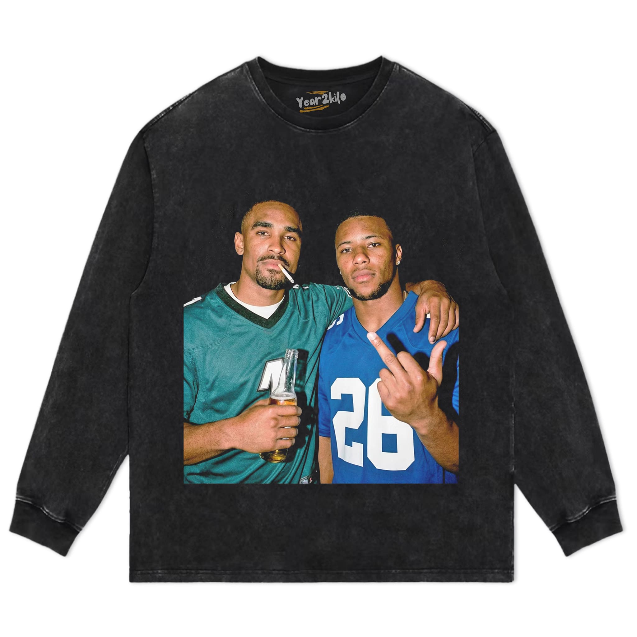 JALEN HURTS & SAQUON BARKLEY FOOTBALL TANK TOP & TEE & LONG SLEEVE & LAYERED LS & HOODIE
