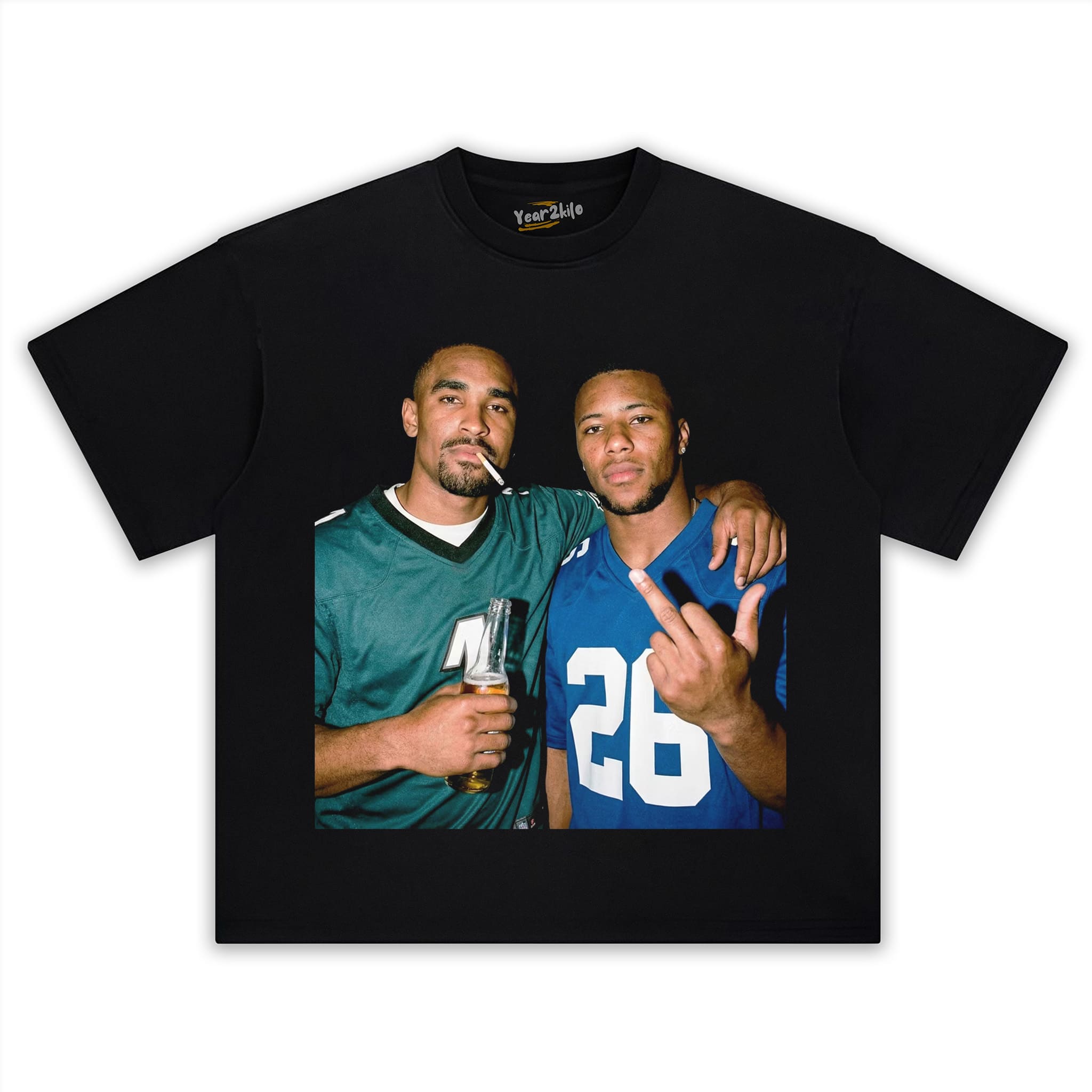 JALEN HURTS & SAQUON BARKLEY FOOTBALL TANK TOP & TEE & LONG SLEEVE & LAYERED LS & HOODIE