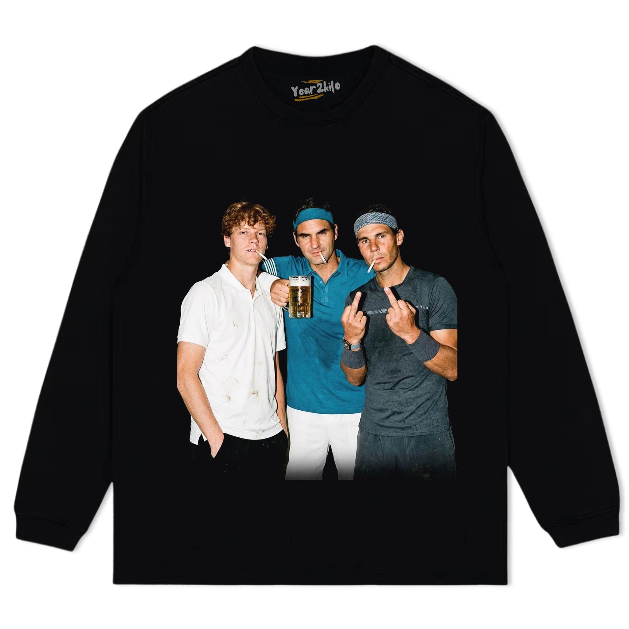 JANNIK SINNER & ROGER FEDERER & RAFAEL NADAL TENNIS LEGEND GRAPHIC TANK TOP & TEE & LONG SLEEVE & LAYERED LS & HOODIE