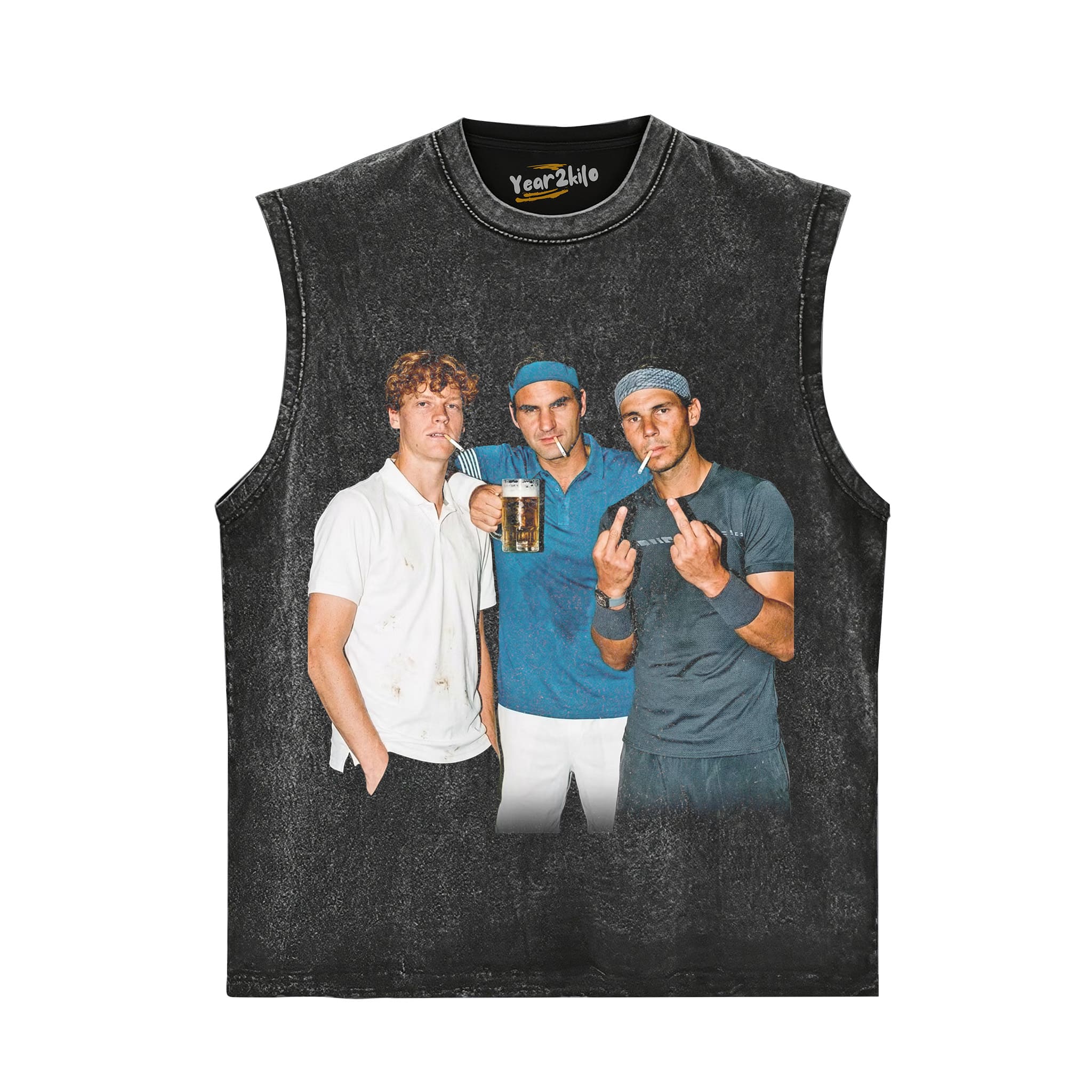 JANNIK SINNER & ROGER FEDERER & RAFAEL NADAL TENNIS LEGEND GRAPHIC TANK TOP & TEE & LONG SLEEVE & LAYERED LS & HOODIE
