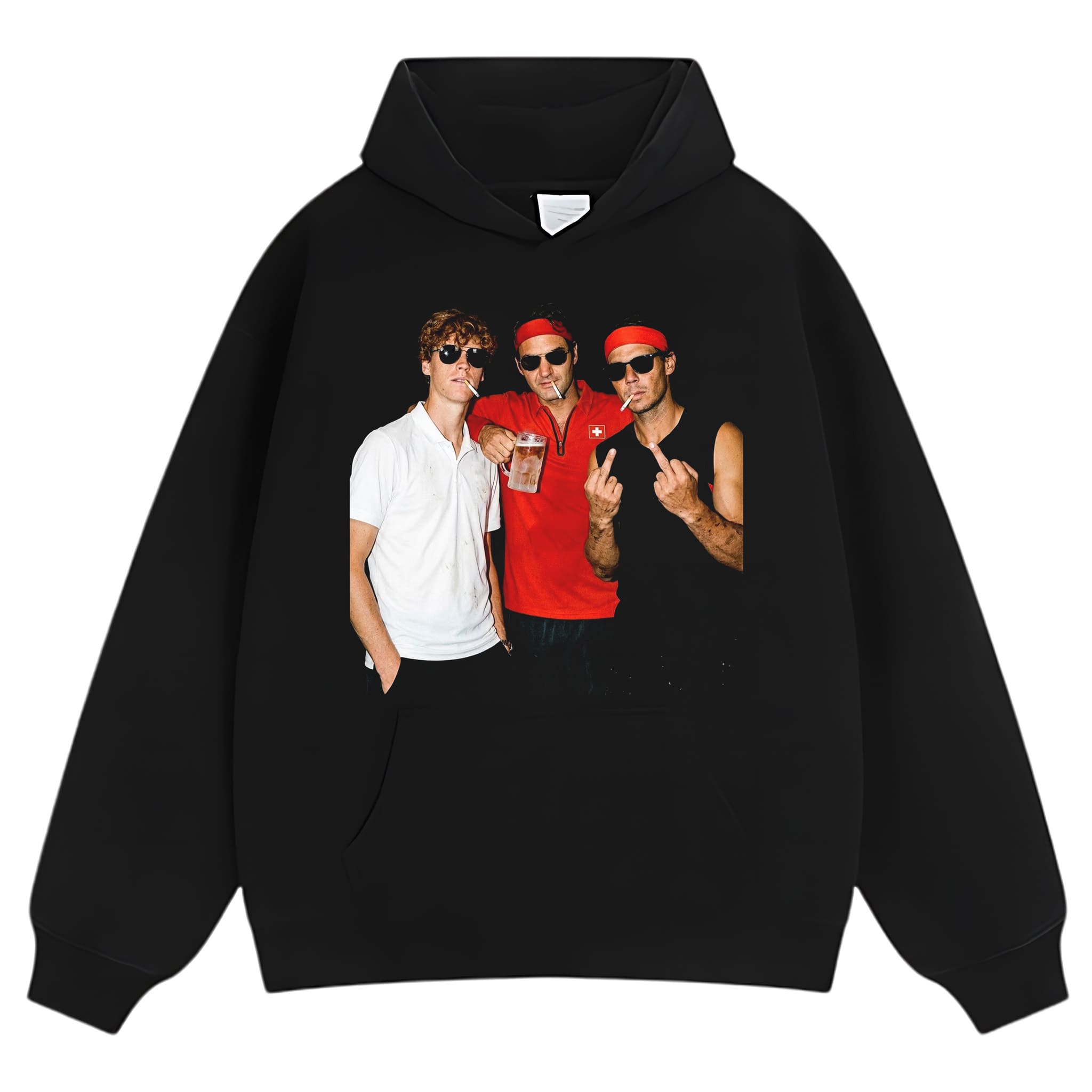 JANNIK SINNER & ROGER FEDERER & RAFAEL NADAL TENNIS LEGEND GRAPHIC V1 TANK TOP & TEE & LONG SLEEVE & LAYERED LS & HOODIE