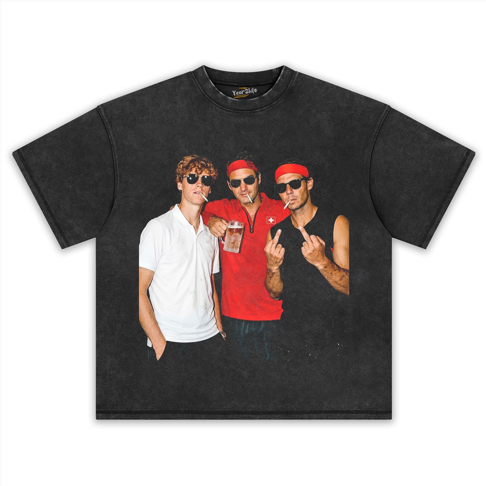 JANNIK SINNER & ROGER FEDERER & RAFAEL NADAL TENNIS LEGEND GRAPHIC V1 TANK TOP & TEE & LONG SLEEVE & LAYERED LS & HOODIE